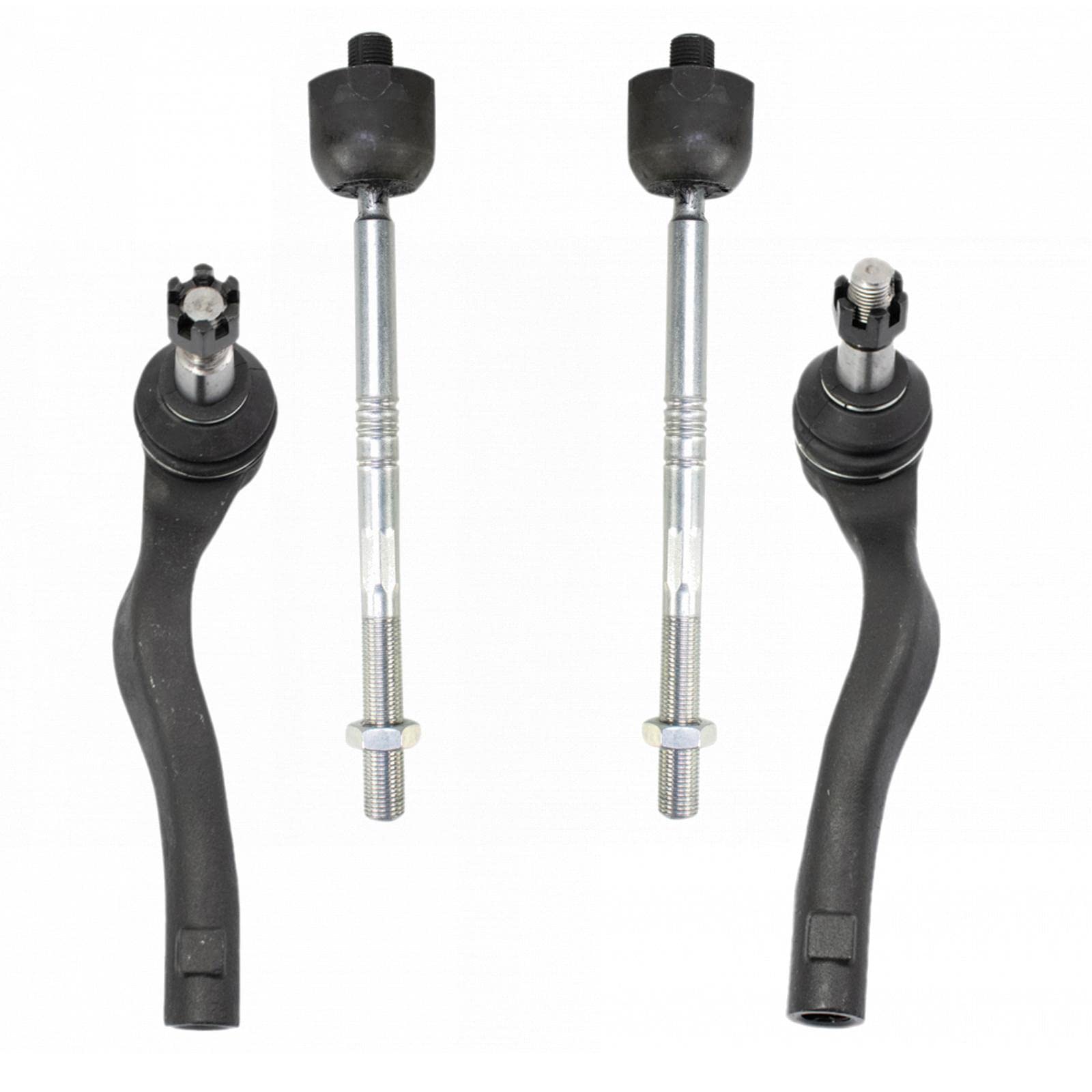 Trq Front Inner And Outer Tie Rod Set Compatible With 2008-2014 Mercedes-Benz C300 2012-2015 C350 2013-2014 E350 2015-2017 E400