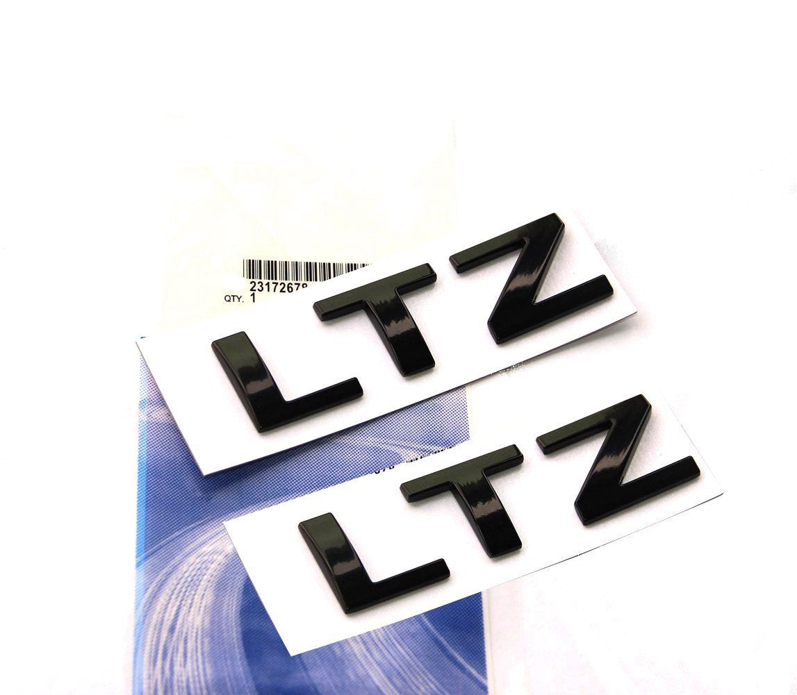 Yoaoo 2Pack Oem Black Ltz Letter Nameplate Emblems Badges Compatible With Silverado Tahoe Suburban Glossy