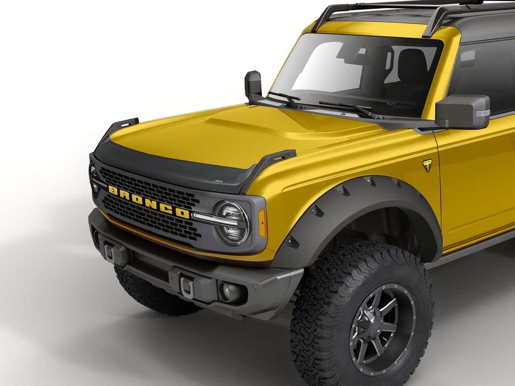Auto Ventshade [Avs] Aeroskin Hood Protector | Fits 2021-2025 Ford Bronco | Low Profile Deflector/Bug Shield - 1 Pc., Matte Black | 377183