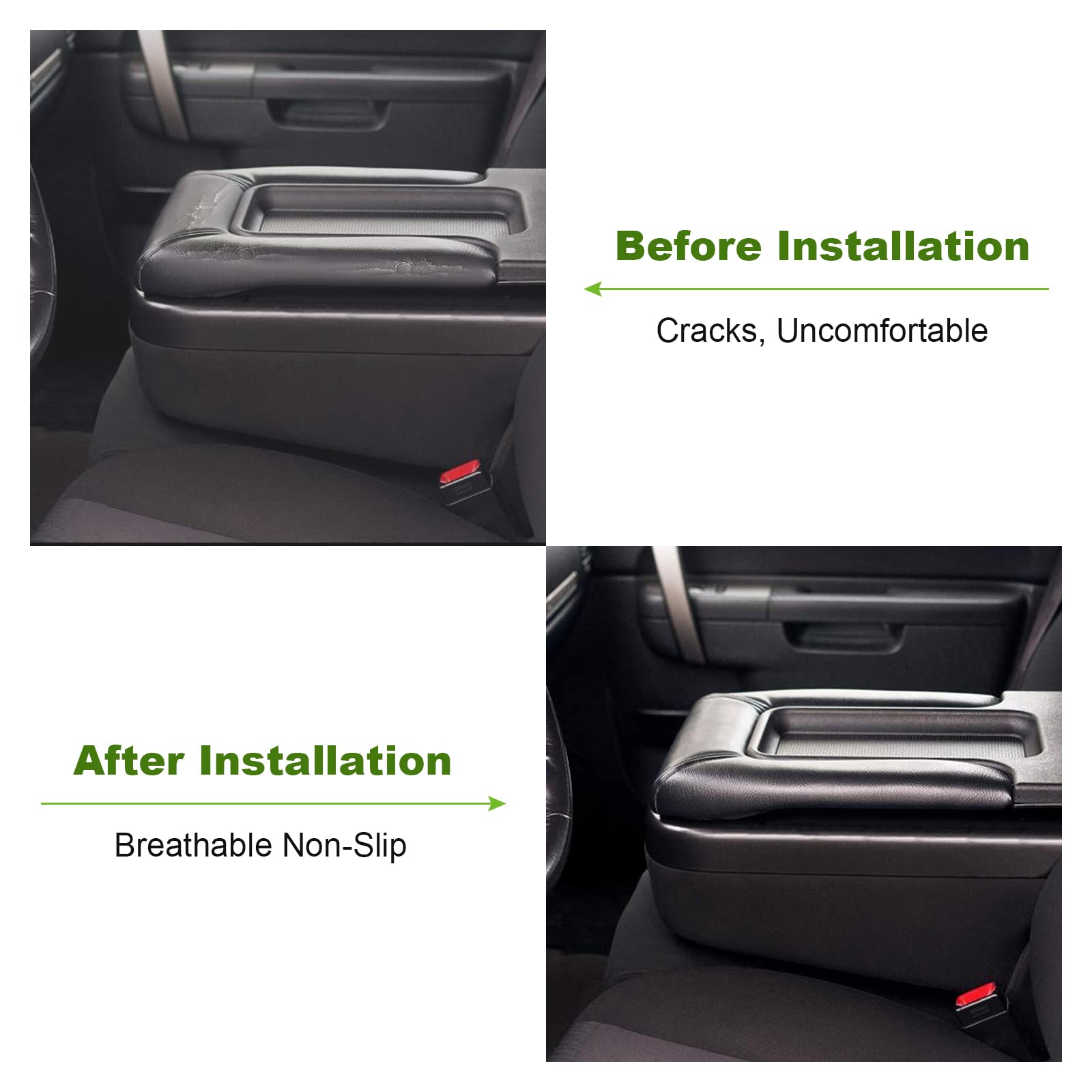 Scitoo Auto Black Center Console Lid Kit Replacement Fit For 2001-2007 For Gmc Sierra Silverado