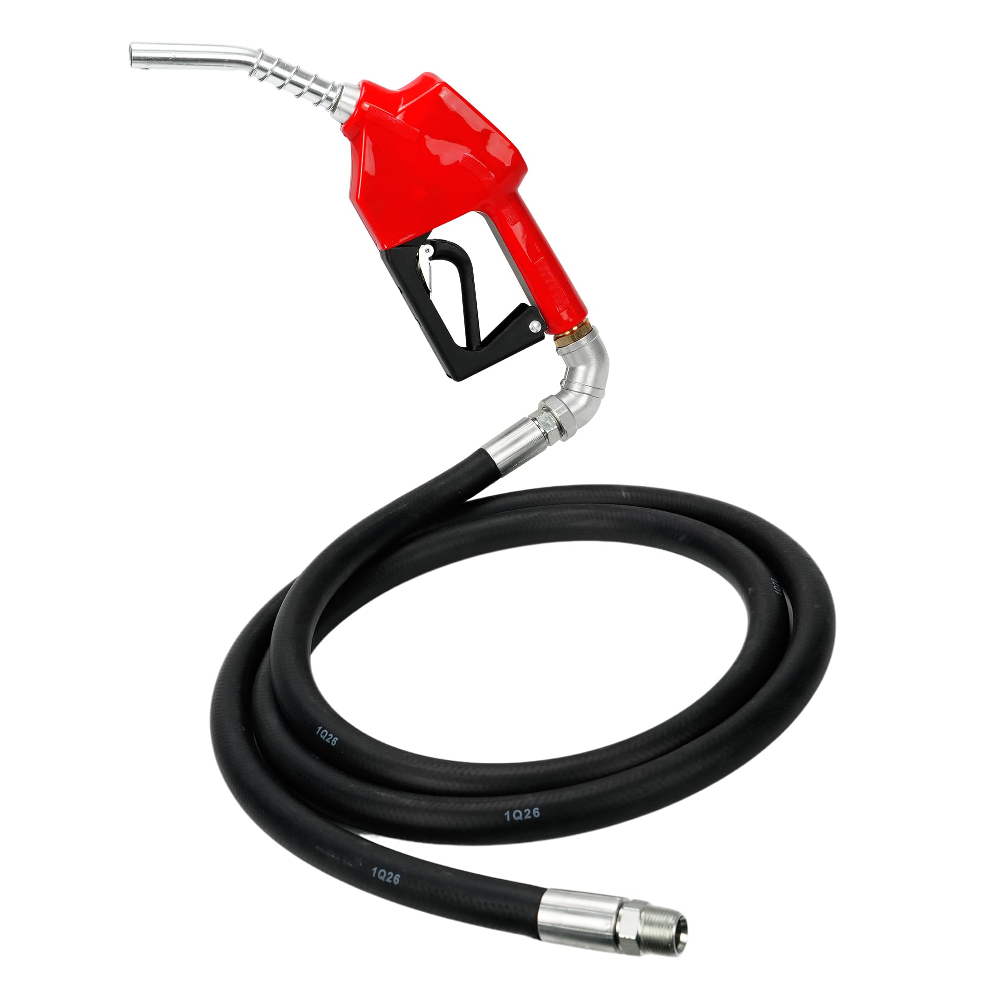 3/4'' x 10' Fuel Transfer Hose Kit with 3/4 Auto Nozzle (13/16 Spout, 16 GPM) & Swivel Fitting, 3/4 Inlet/Outlet for Diesel, Ker