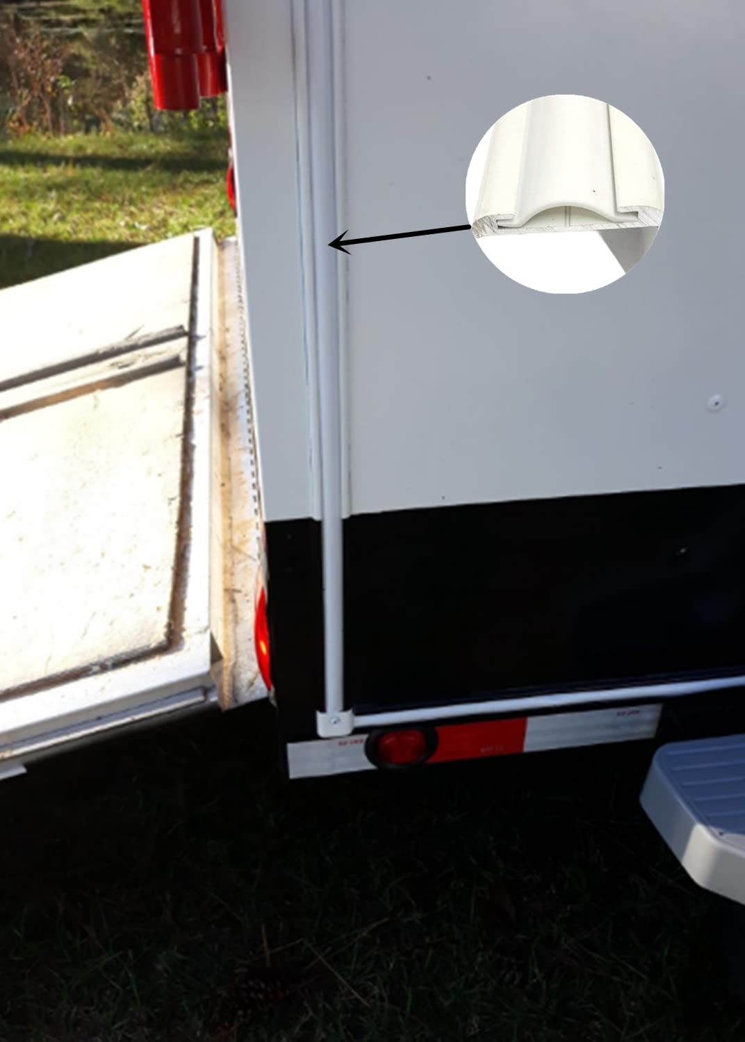 1'' Rv Vinyl Trim Molding Insert White For Rv Screw Cover Camper Trailer Travel Gutter Corner Channel Outside Seam Roof Edge Tra