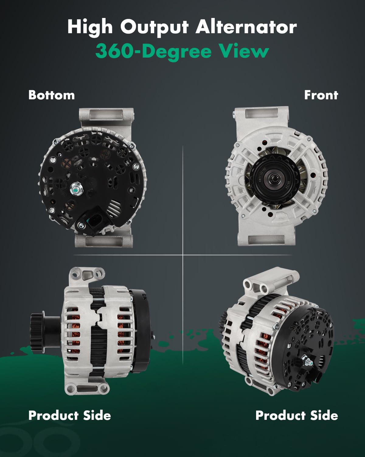 SCITOO Alternator for Volvo XC60 XC90 S60 S80 V60 V70 12V 180A CCW w/Decoupler Pulley, Model 135069-520