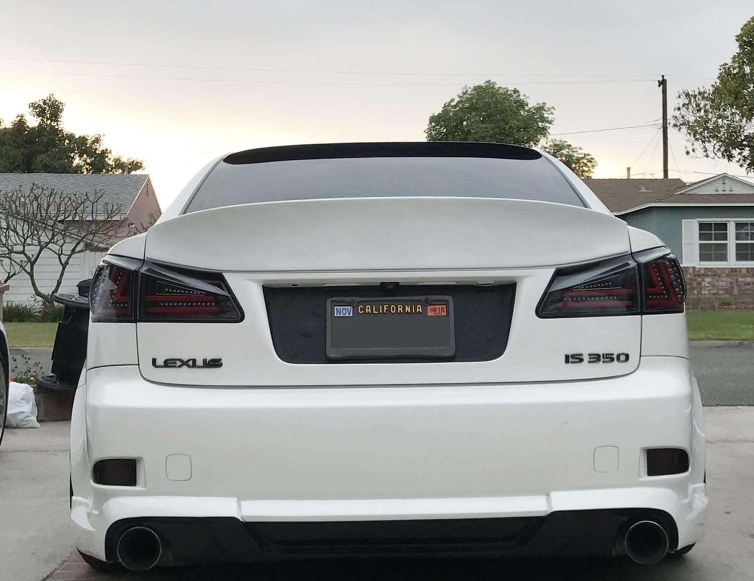 Ijdmtoy Smoked Lens Rear Bumper Reflector Lenses Compatible With 2006-2013 Lexus Is Is250 Is350, Oe-Spec Lh Rh Assembly