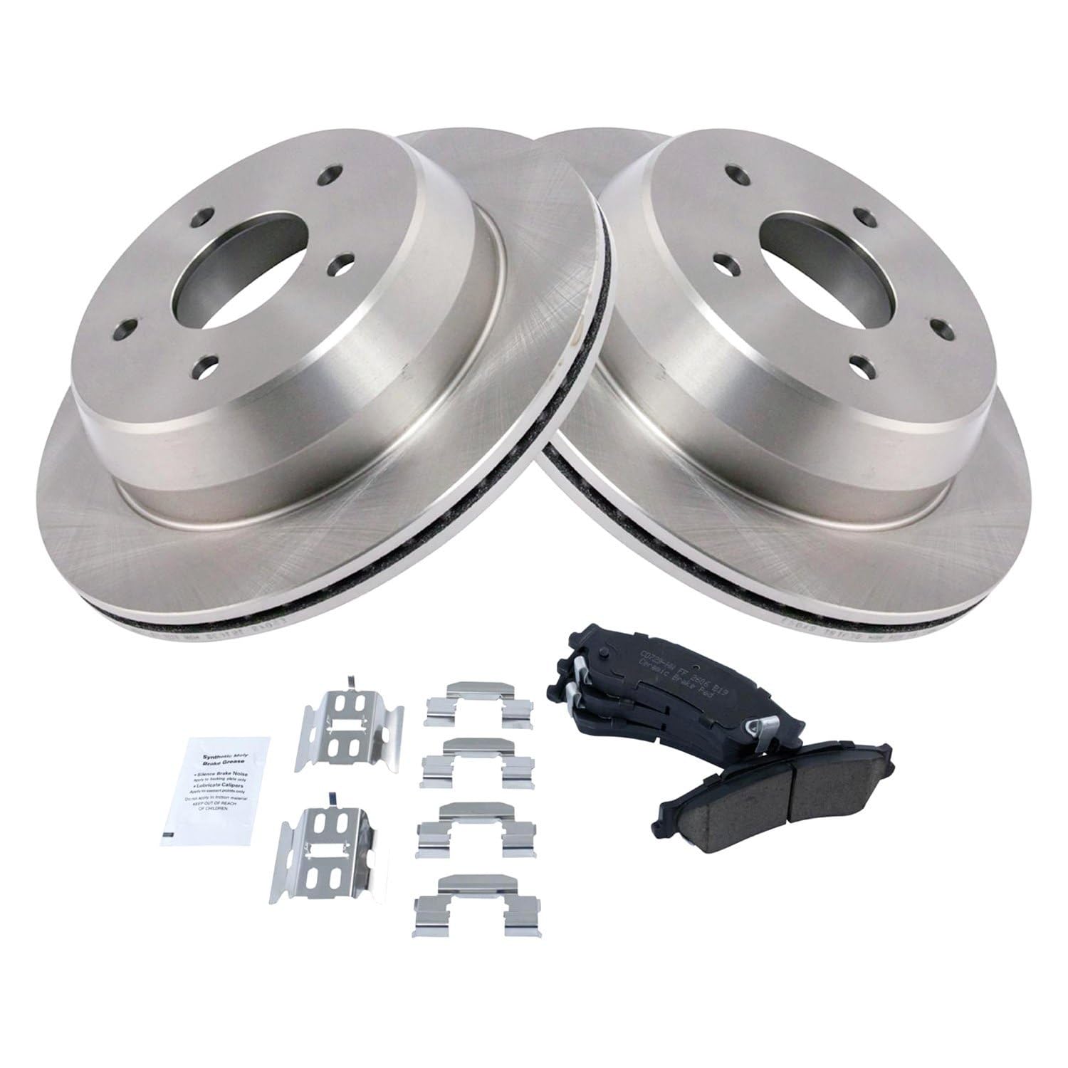 TRQ Rear Brake Pad & Rotor Kit Brake Pads Brake Rotor Ceramic Compatible with 1998-2005 Chevrolet Blazer 1998-2001 GMC Jimmy