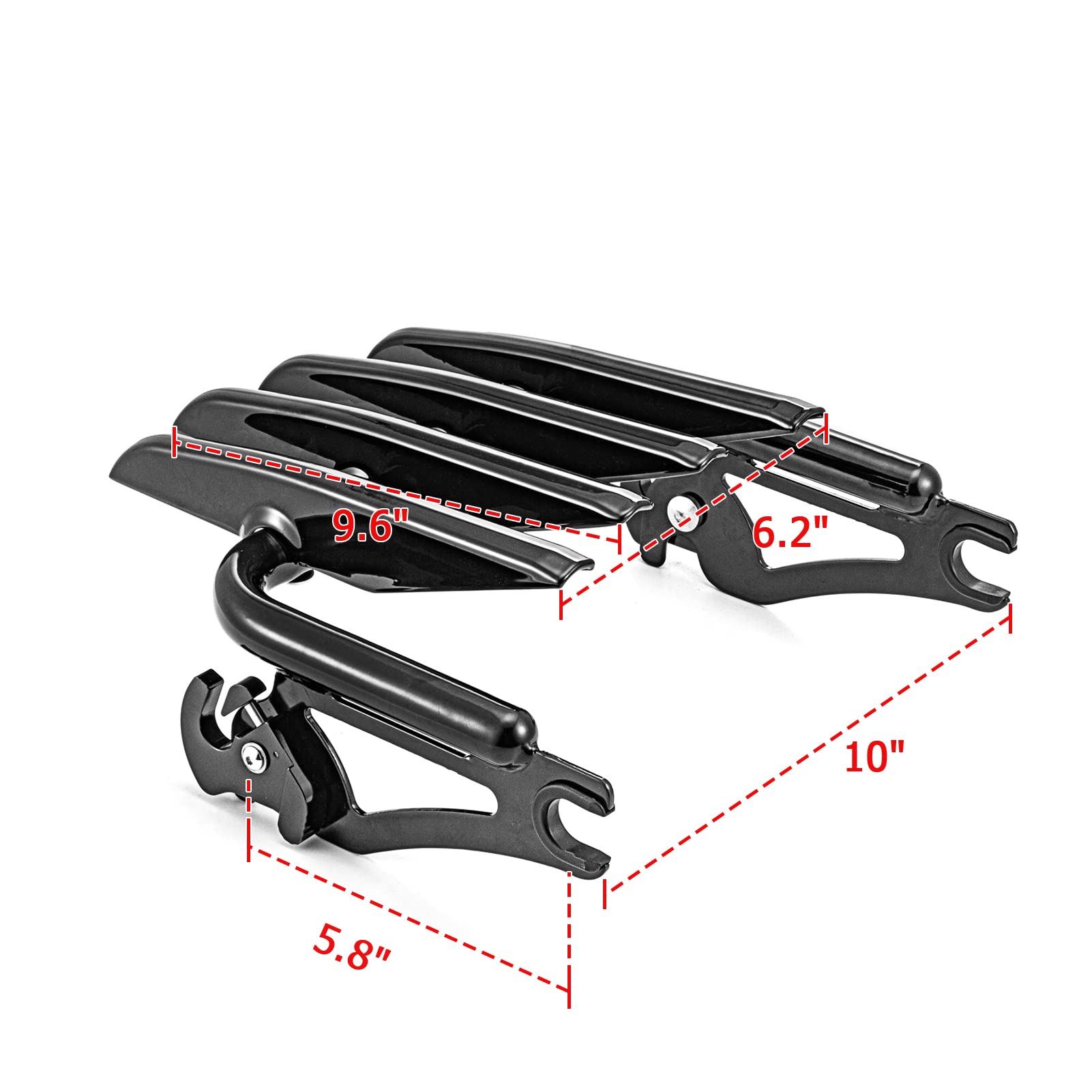 Mofun Gloss Black Luggage Rack Stealth Style Detachable Compatible With 2009-2024 Harley Touring Road King Electra Glide Road Glide Street Glide