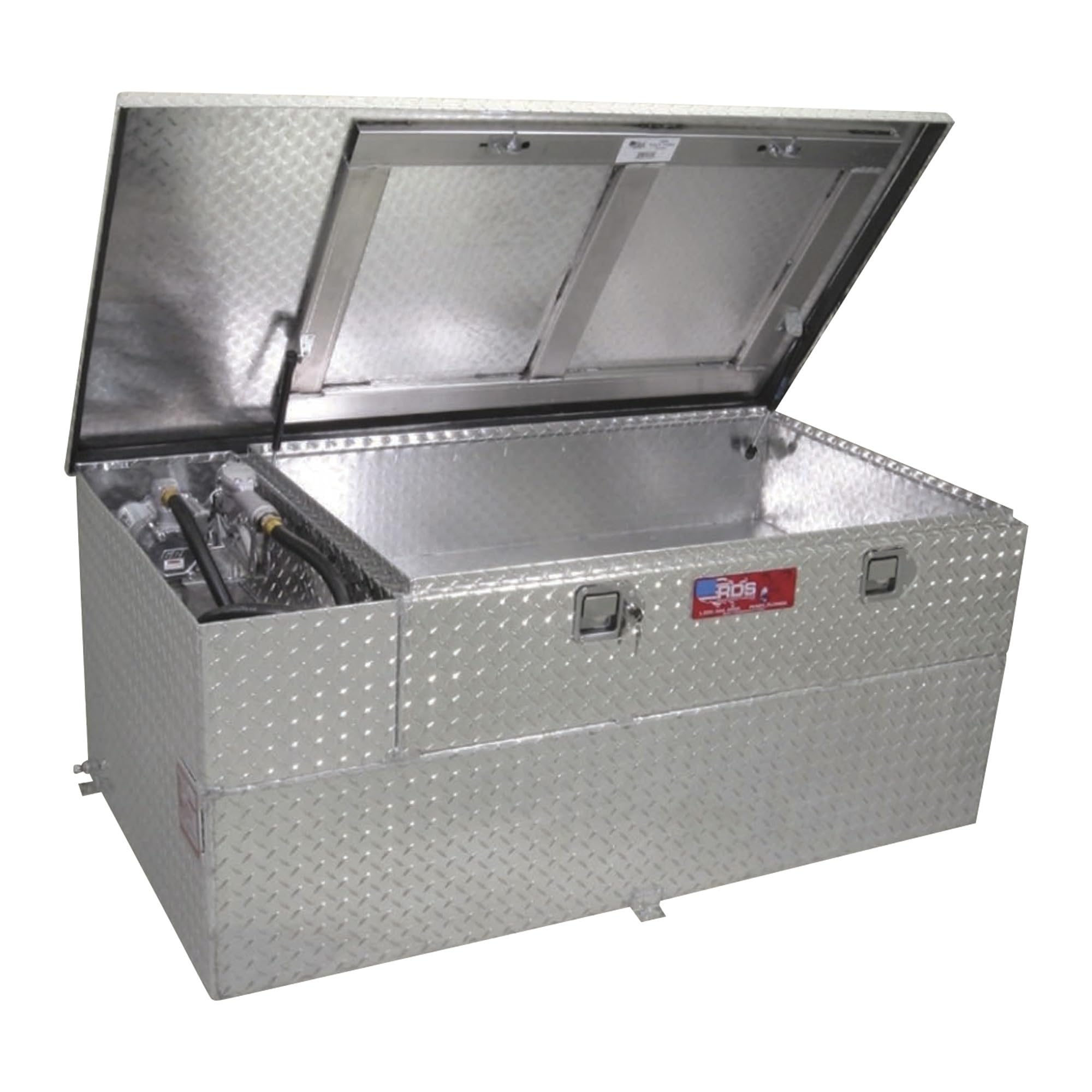Rds Fuel Transfer/Auxiliary Tank/Toolbox Combo With 15 Gpm Pump - 90-Gal. Capacity, Silver