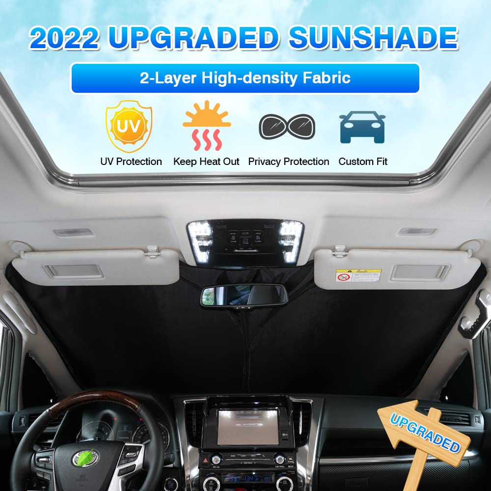 T Tgbros Windshield Sun Shade Custom Fit For 2022-2023 2024 2025 Nissan Frontier Accessories Foldable Sun Shield Reflective Poly