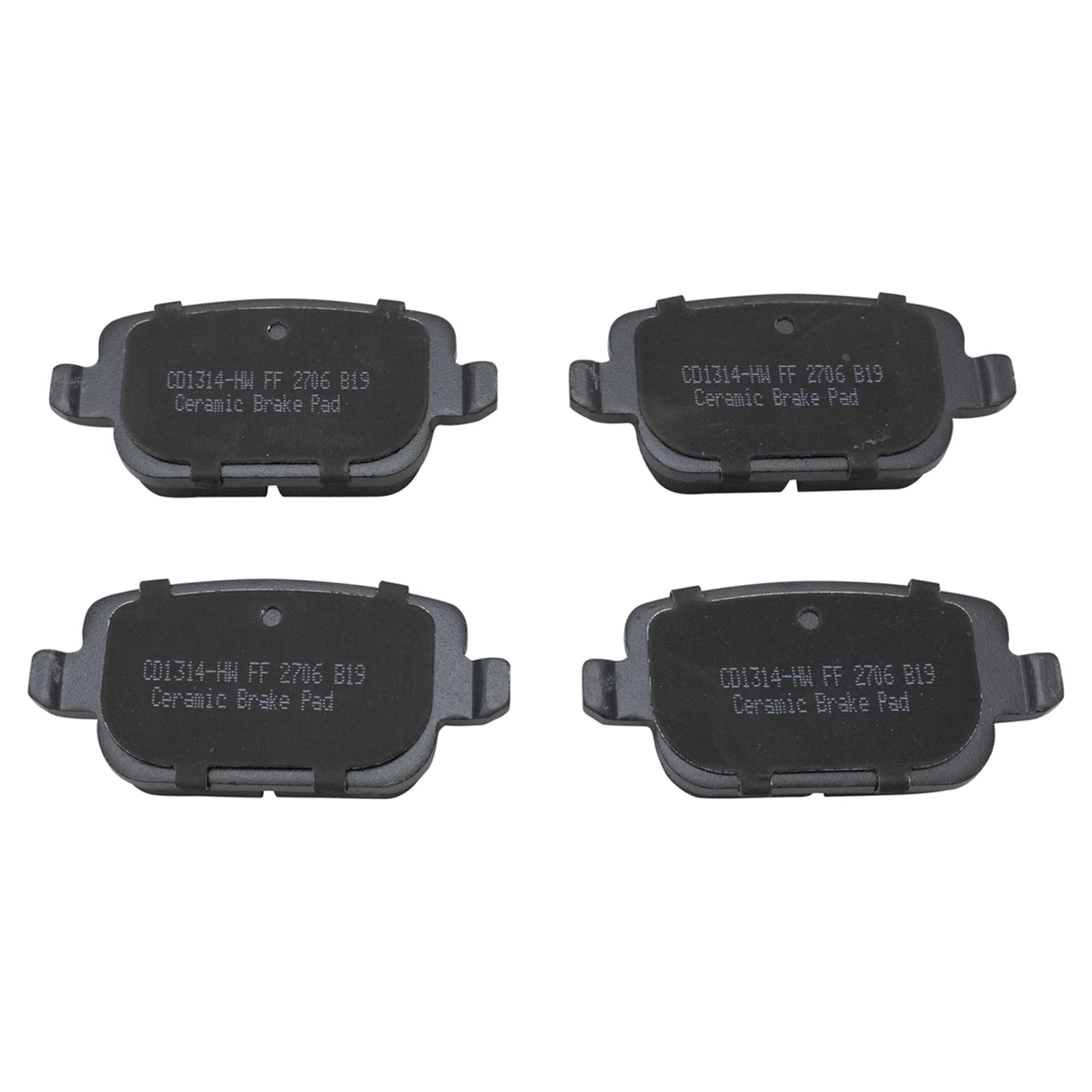TRQ Rear Brake Pads Ceramic Compatible with 2008-2012 Land Rover LR2 2007-2009 Volvo S80