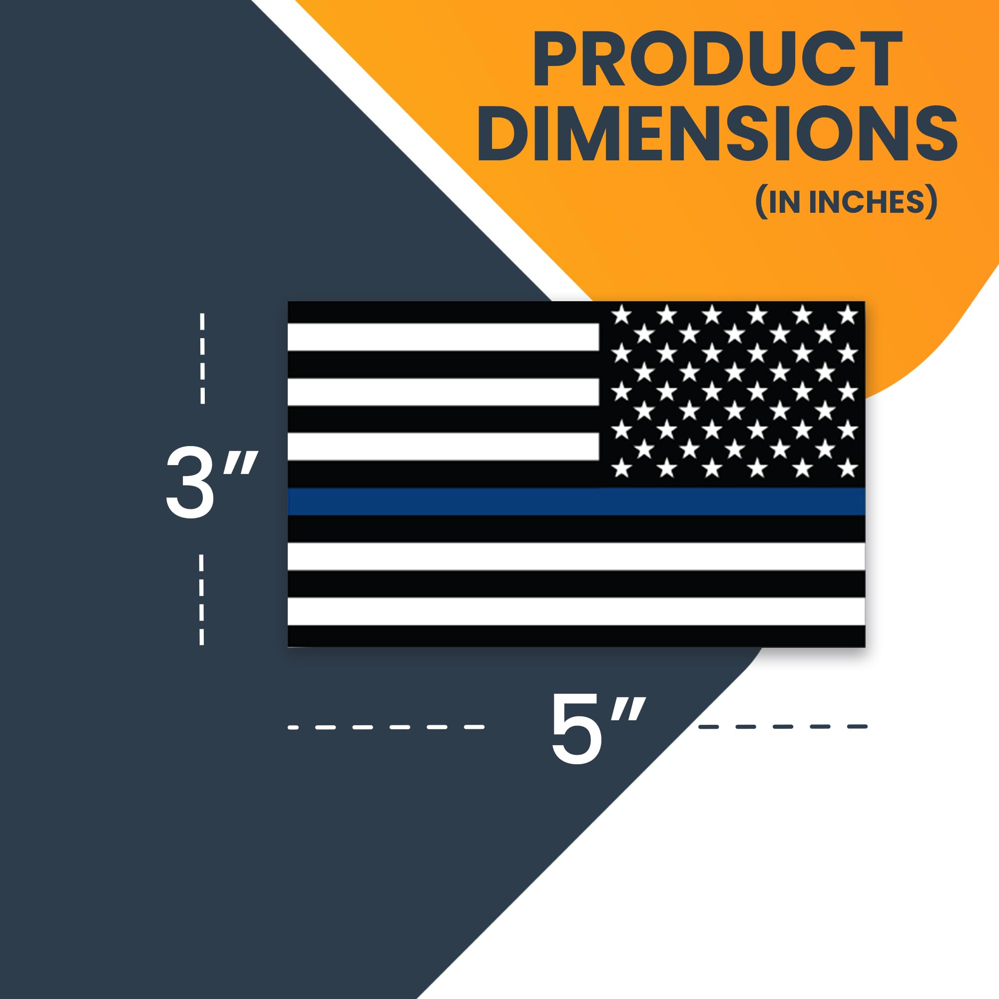 Magnet Me Up Reversed Thin Blue Line American Flag Magnet Decal, 3X5 Inch, Heavy-Duty Automotive Magnet For Car, Truck, Suv, Sho