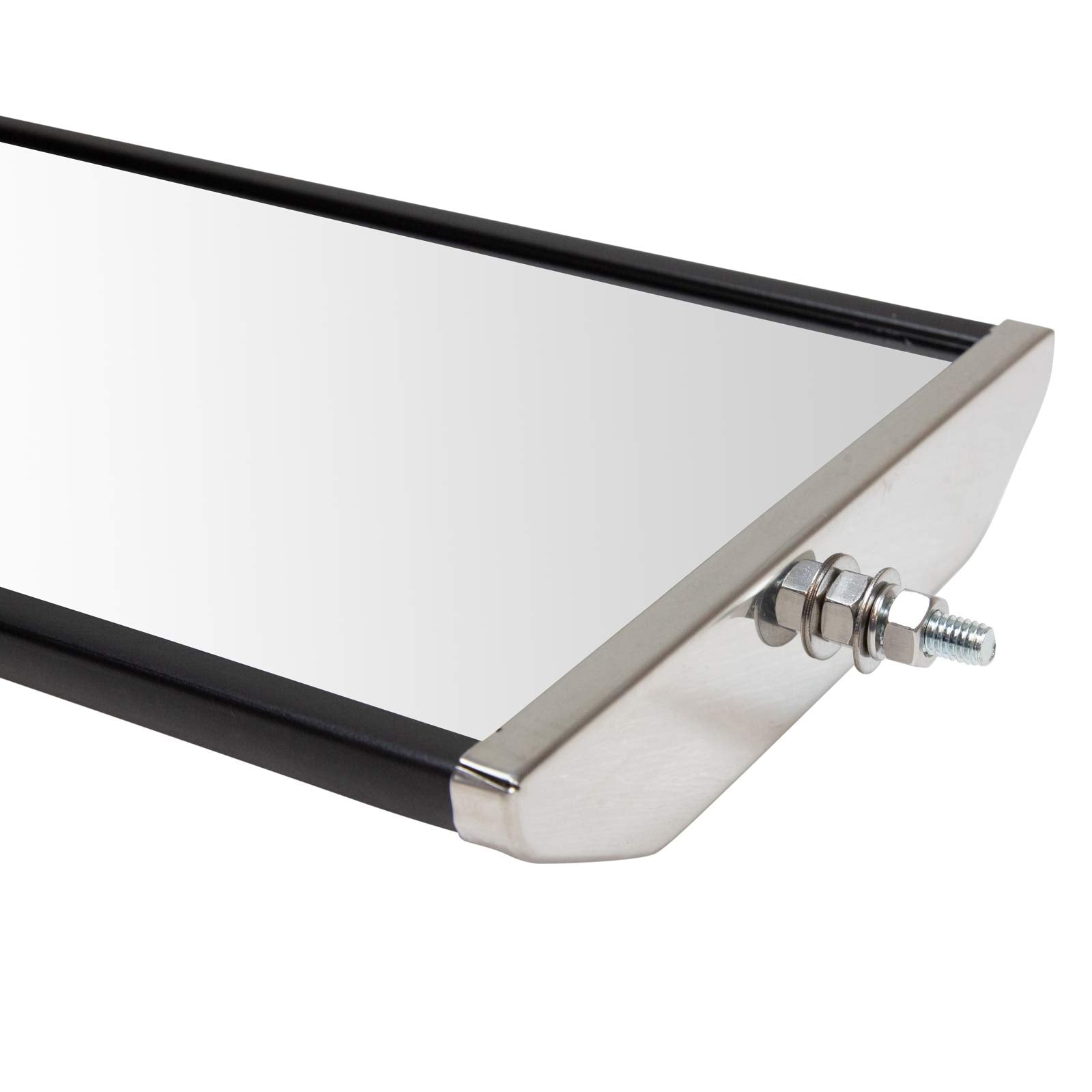 TRQ Manual Heated West Coast Mirror, Stainless Steel, 16x7, Fits 2008-19 Freightliner Cascadia, 2002-19 International 4300/4400, Model