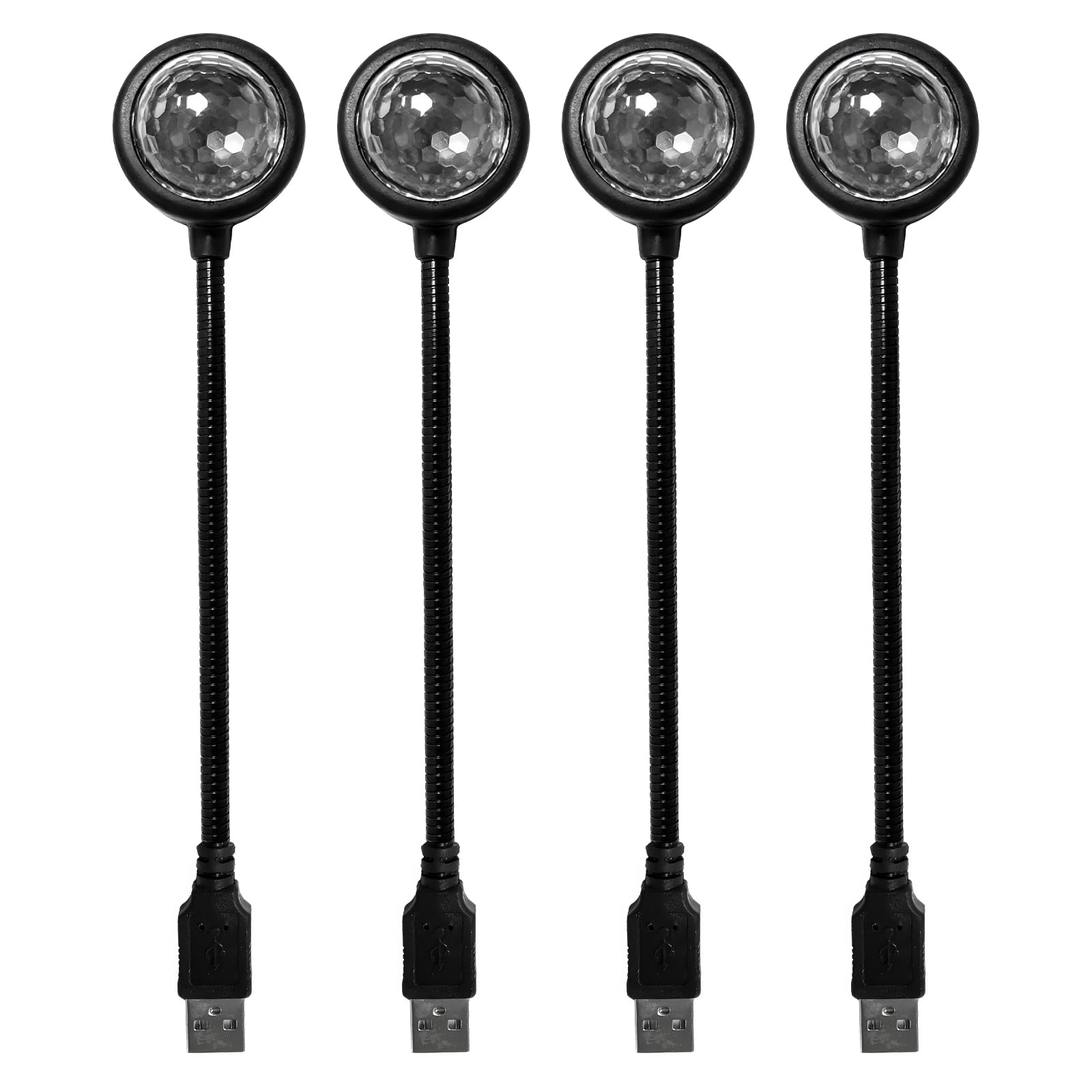 Dickno USB Star Night Light Projector, Portable Car Roof Sound Activated Atmosphere Lamp, Adjustable Auto Interior Atmosphere De