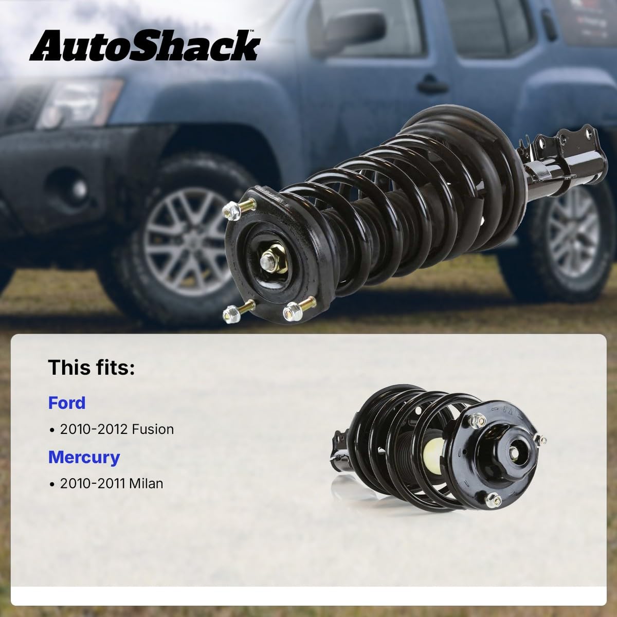 Autoshack Front Complete Struts Coil Springs Assembly Pair Of 2 Driver And Passenger Side Replacement For 2010-2012 Ford Fusion 2010-2011 Mercury Milan 2.5L Awd Fwd Cst100562Pr