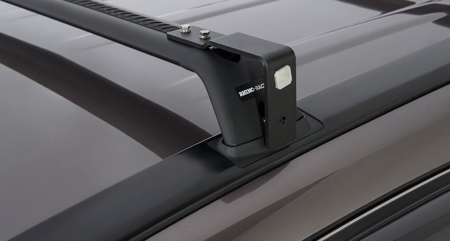Rhino-Rack Sunseeker Angled Down Awning Brackets For Flush Vortex Bars, Powder Coated Stainless Steel, Black (32127)