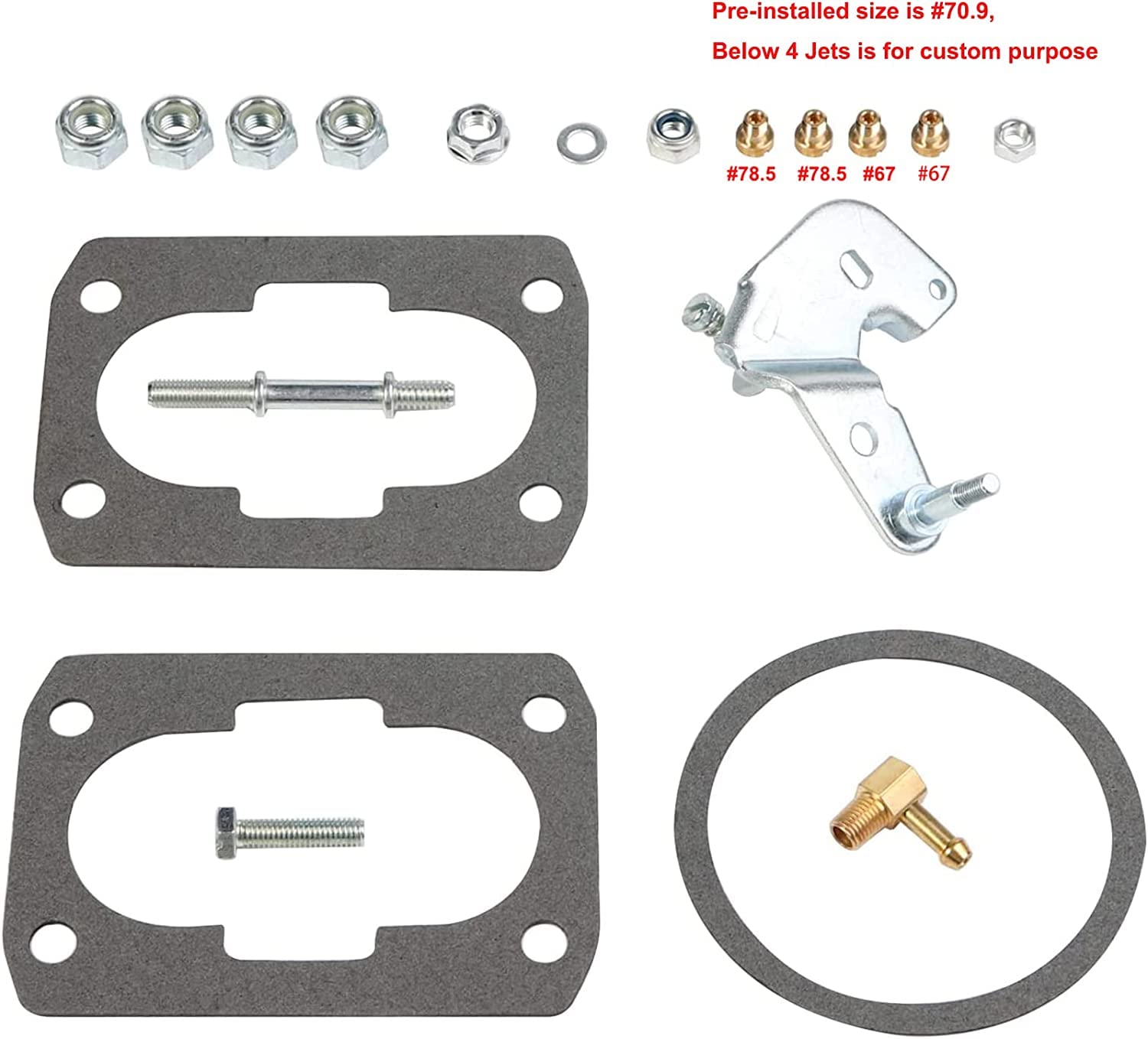 Marine Carburetor 2 Barrel Carb for Mercruiser Rochester Mercarb 3.0L 2.5L 4 CYL Engines with Electric Choke & Jets Gaskets Long