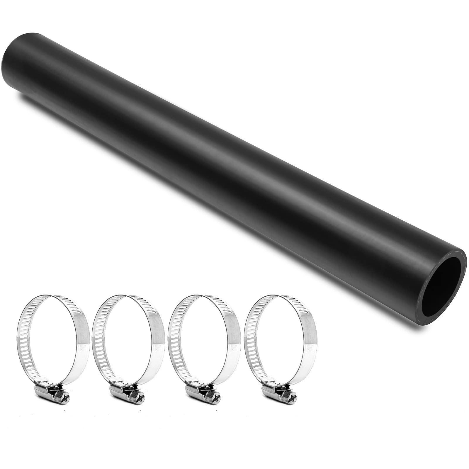 Tkkeuep Gasoline Fuel Filler Neck Hose With 4 Hose Clamps,1 1/2 Inches Inside Diameter Fuel Filler Hose, Reinforced Gas Tank Filler Hose