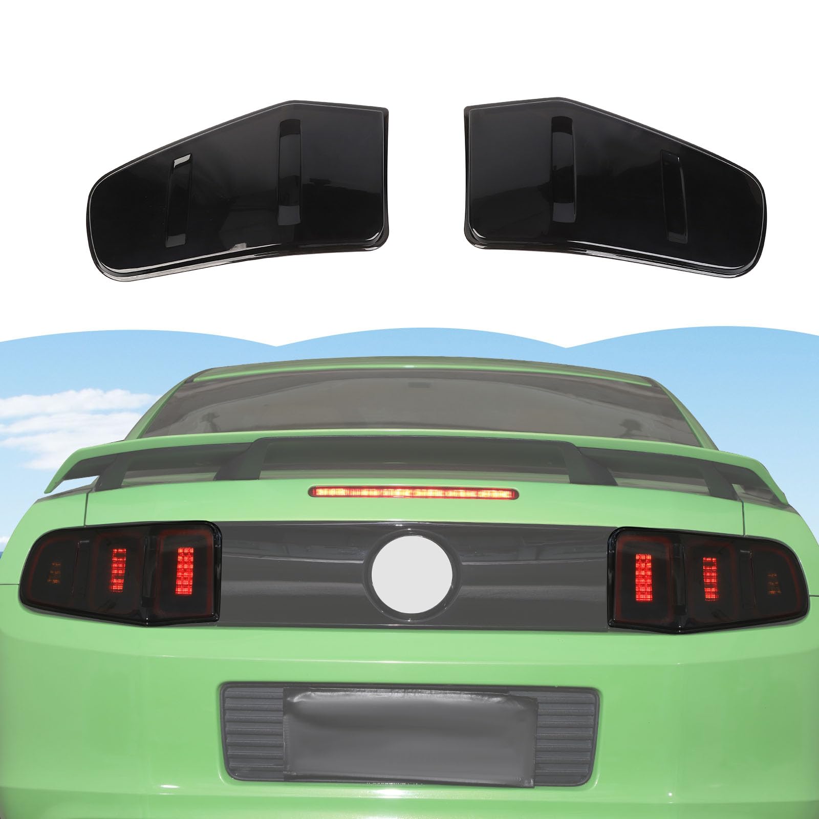 Rt-Tcz Tail Light Lamp Cover Guard Trim Frame Bezels Decoration Accessories For Ford Mustang (2010-2012 Smoke Black)