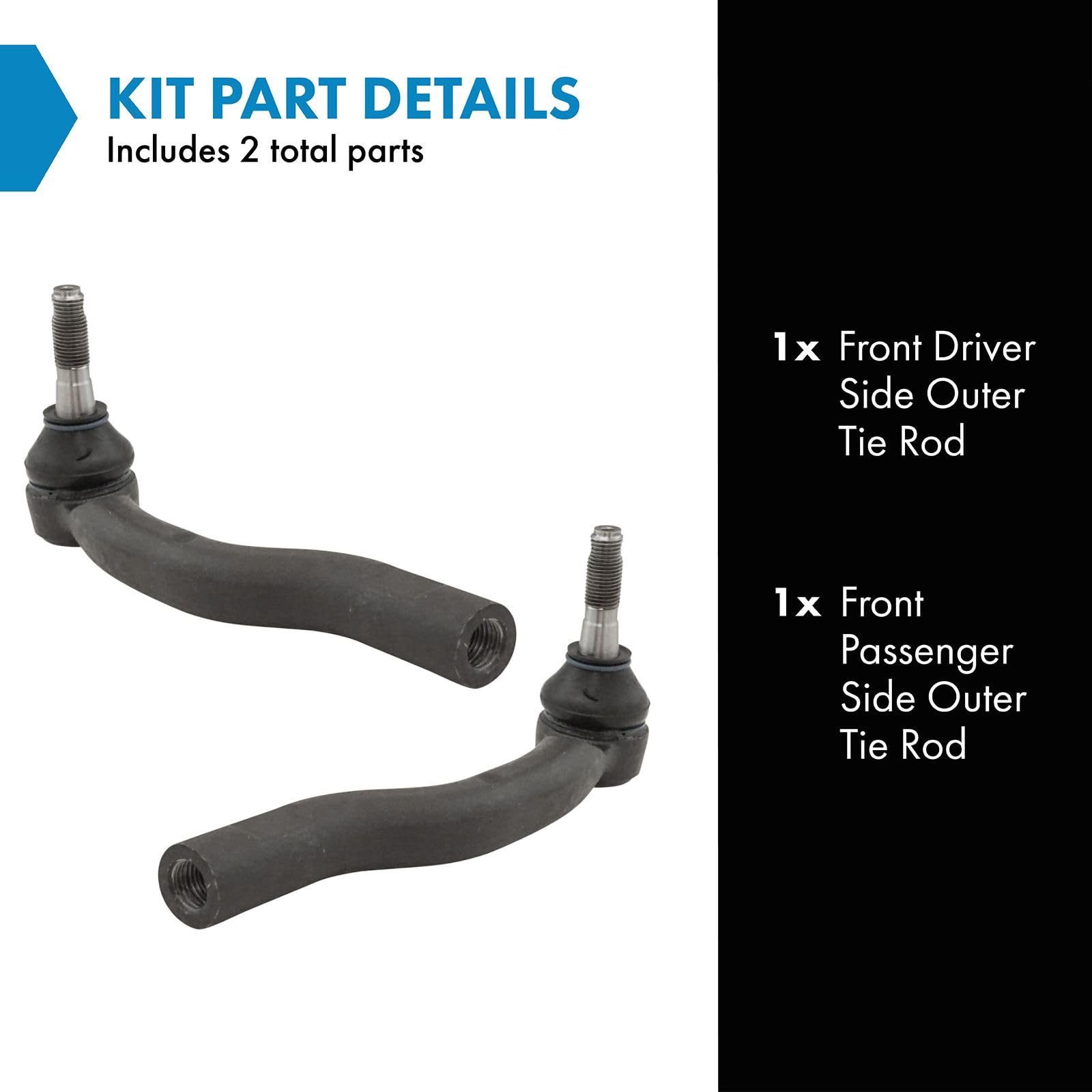 Trq Front Outer Tie Rod Set Compatible With 2011-2017 Lexus Ct200H 2010-2015 Toyota Prius 2012-2015 Prius Plug-In