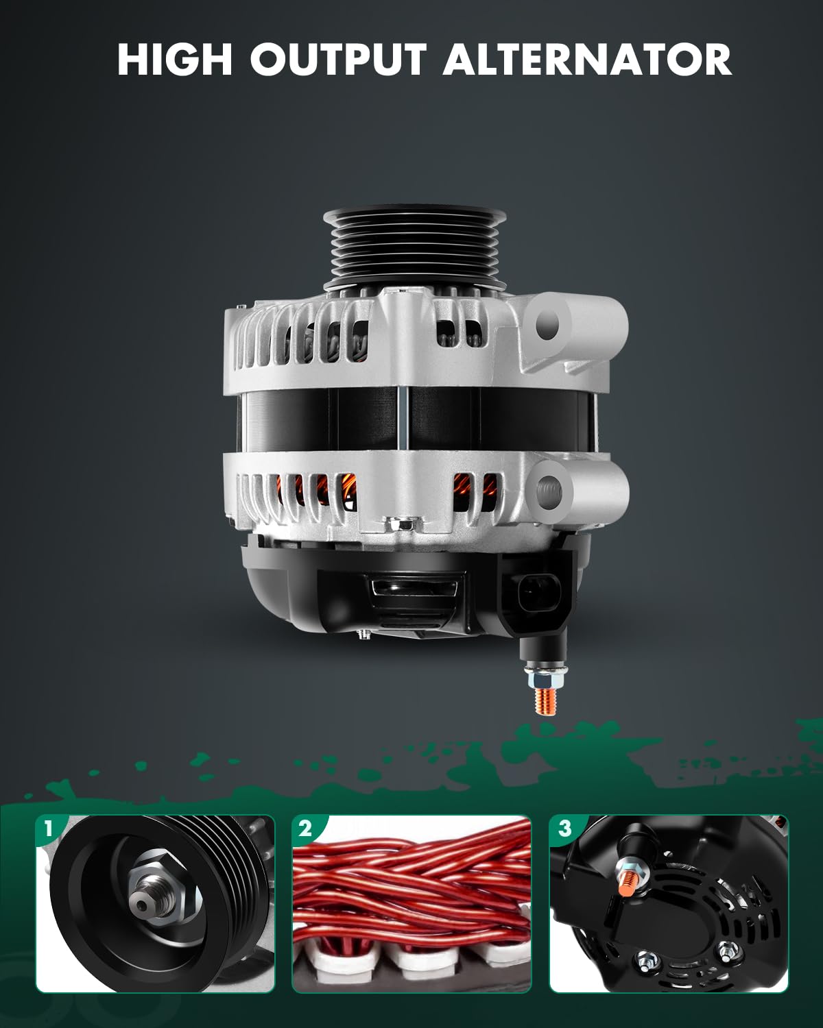 SCITOO Alternator Fits for Buick for Allure LaCrosse 5.3L 08-09, for Chevy for Impala for Monte Carlo 5.3L 06-09, for Pontiac Gr