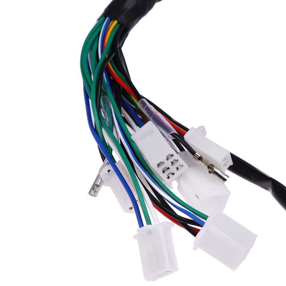 Anxingo Electric Start Wire Loom Wiring Harness Quad Complete Harness Fit For Chinese Atv Utv Quad 4 Wheeler 50Cc 70Cc 90Cc 110C