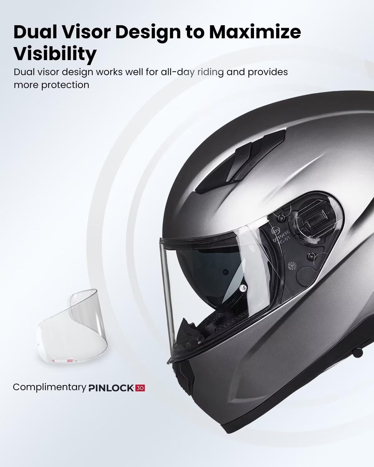 Ilm Motorcycle Snowmobile Full Face Helmet Pinlock Insert Anti-Fog Dual Visor Motocross Atv Casco For Men Women Dot Model-129 (G