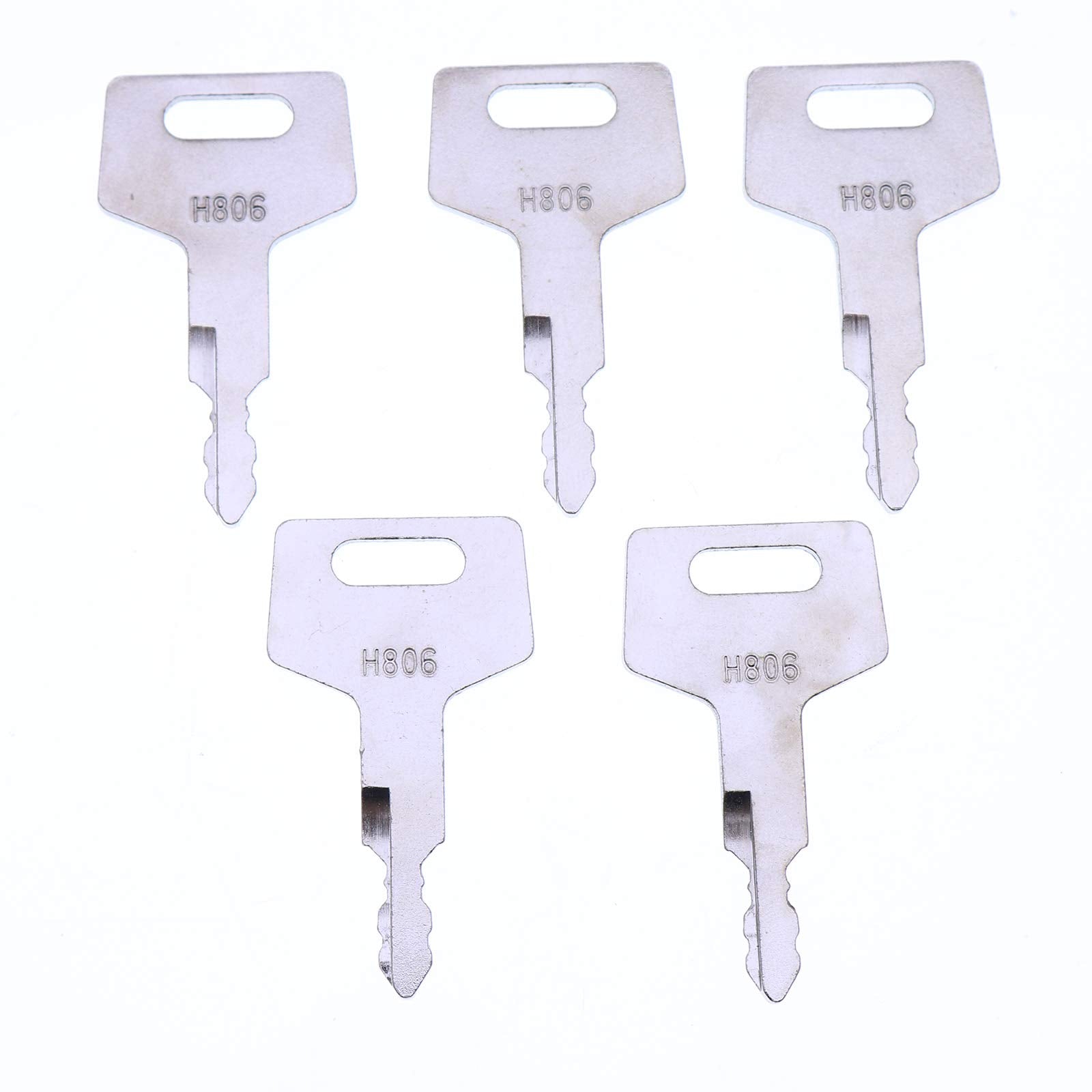YIQI 5 Ignition Keys H806 Heavy Equipment Keys for Takeuchi Hitachi Gehl New Holland Case 17001-00019