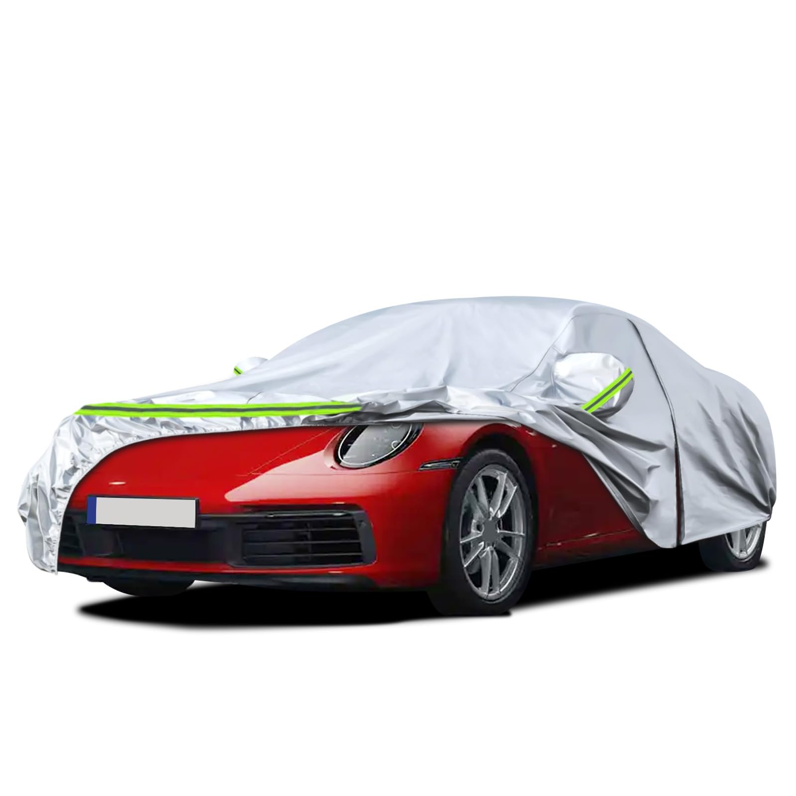 Waterproof Car Covers Replace For 1998-2025 Porsche 911 (991/992/996/997 Series), 6 Layers Silver All Weather Car Cover With Zip
