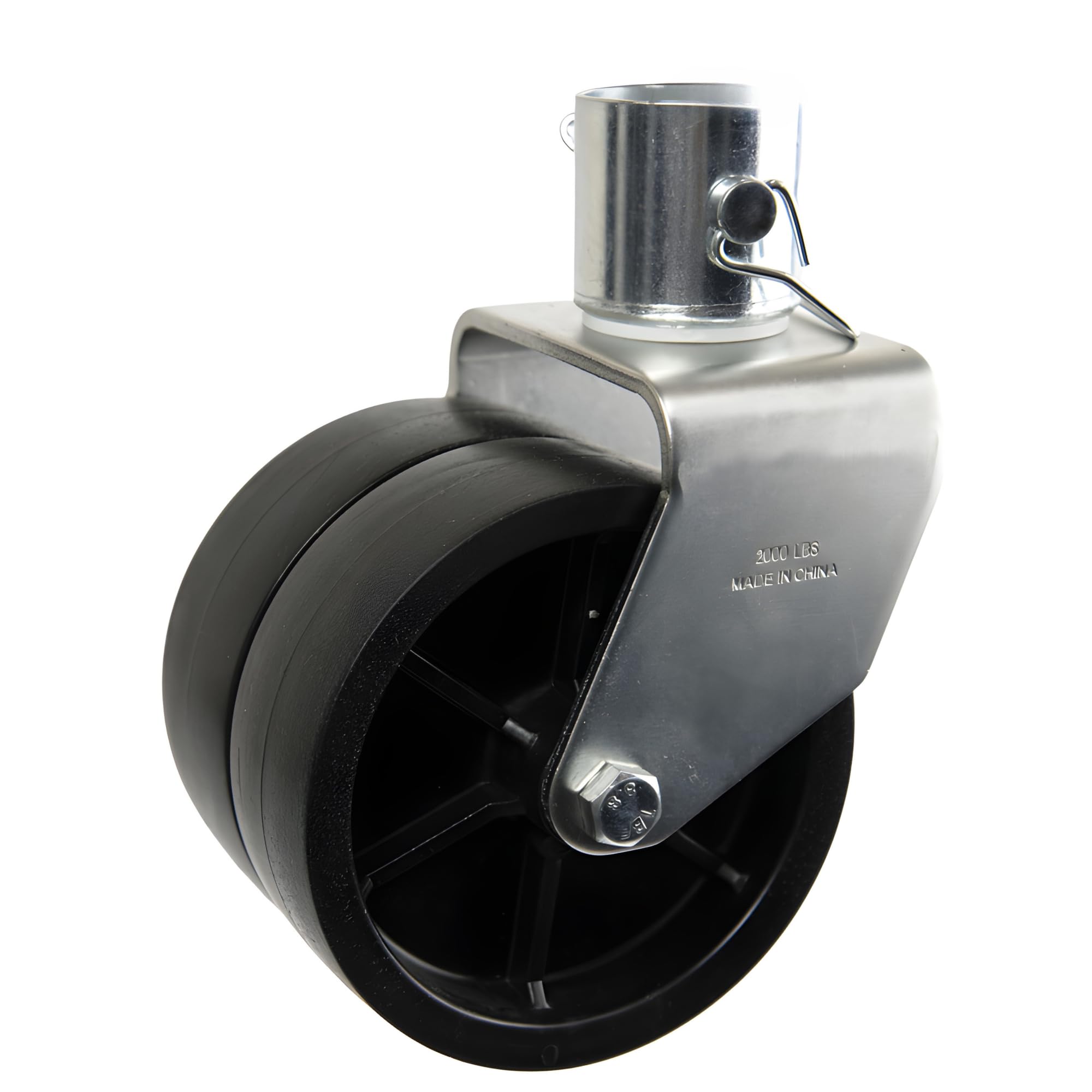 Jeremywell 6 Trailer Tongue Jack Double Caster Wheel 2000lbs Capacity, with Pin, Swirl Jack, Dual