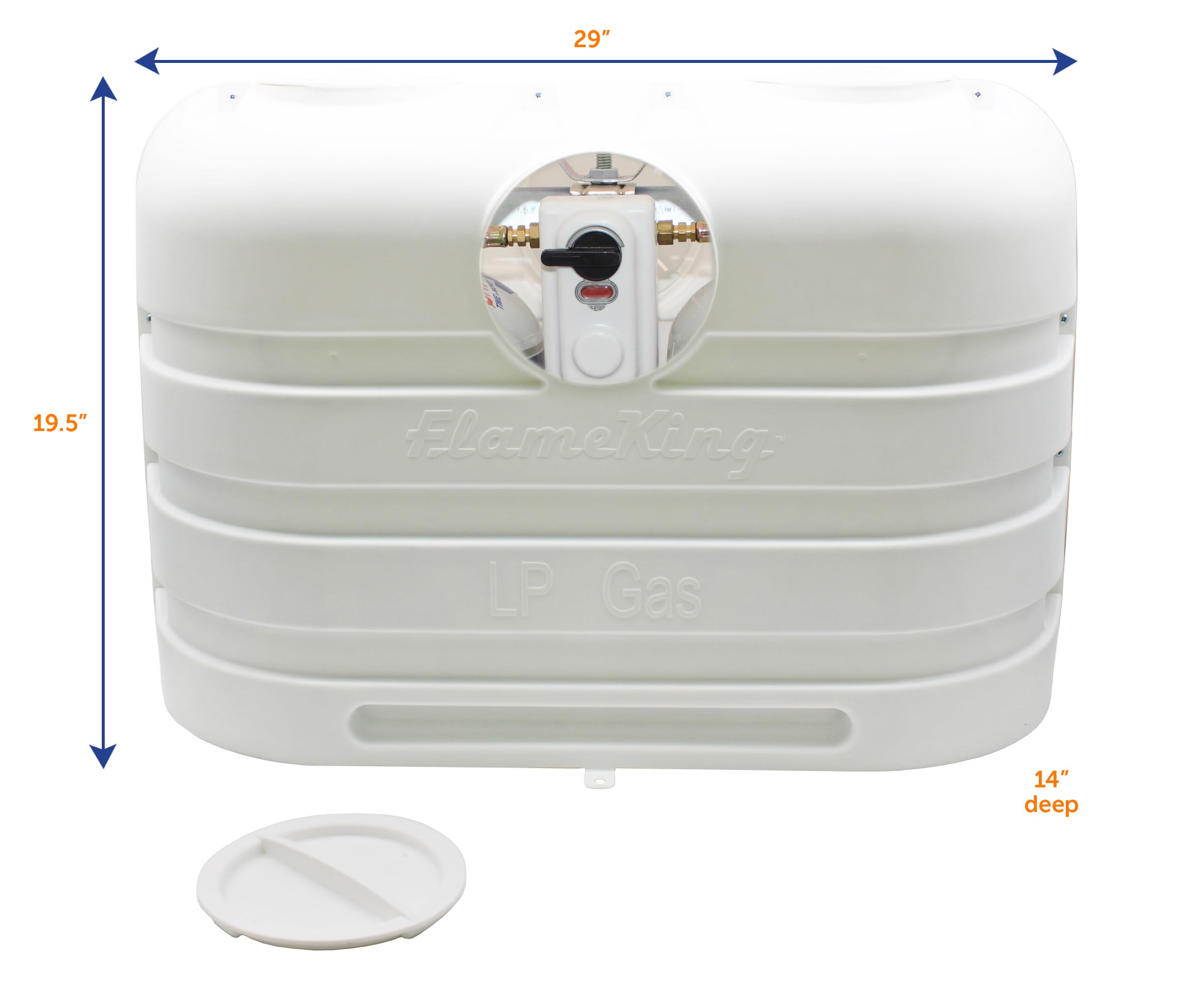Flame King Dual 20Lb Lp Propane Tank Light Plastic Heavy Duty Cover For Rv, Travel Trailer, Camper - White