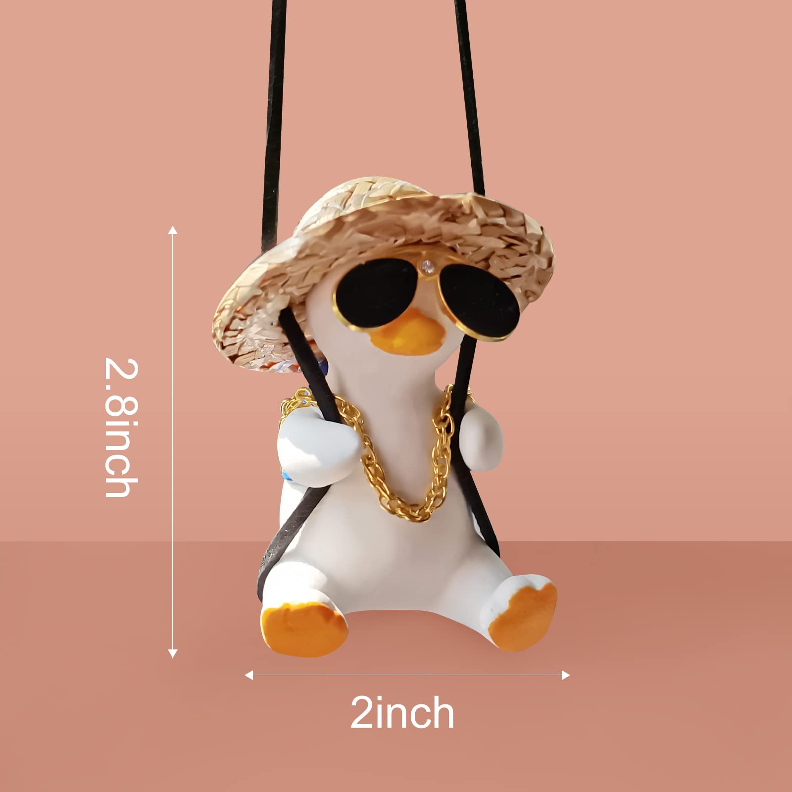 Swing Duck Car Hanging Ornament Cute Swing Duck Car Pendant Swing Duck Car Decoration Rearview Mirror Accessories Car Rearview M