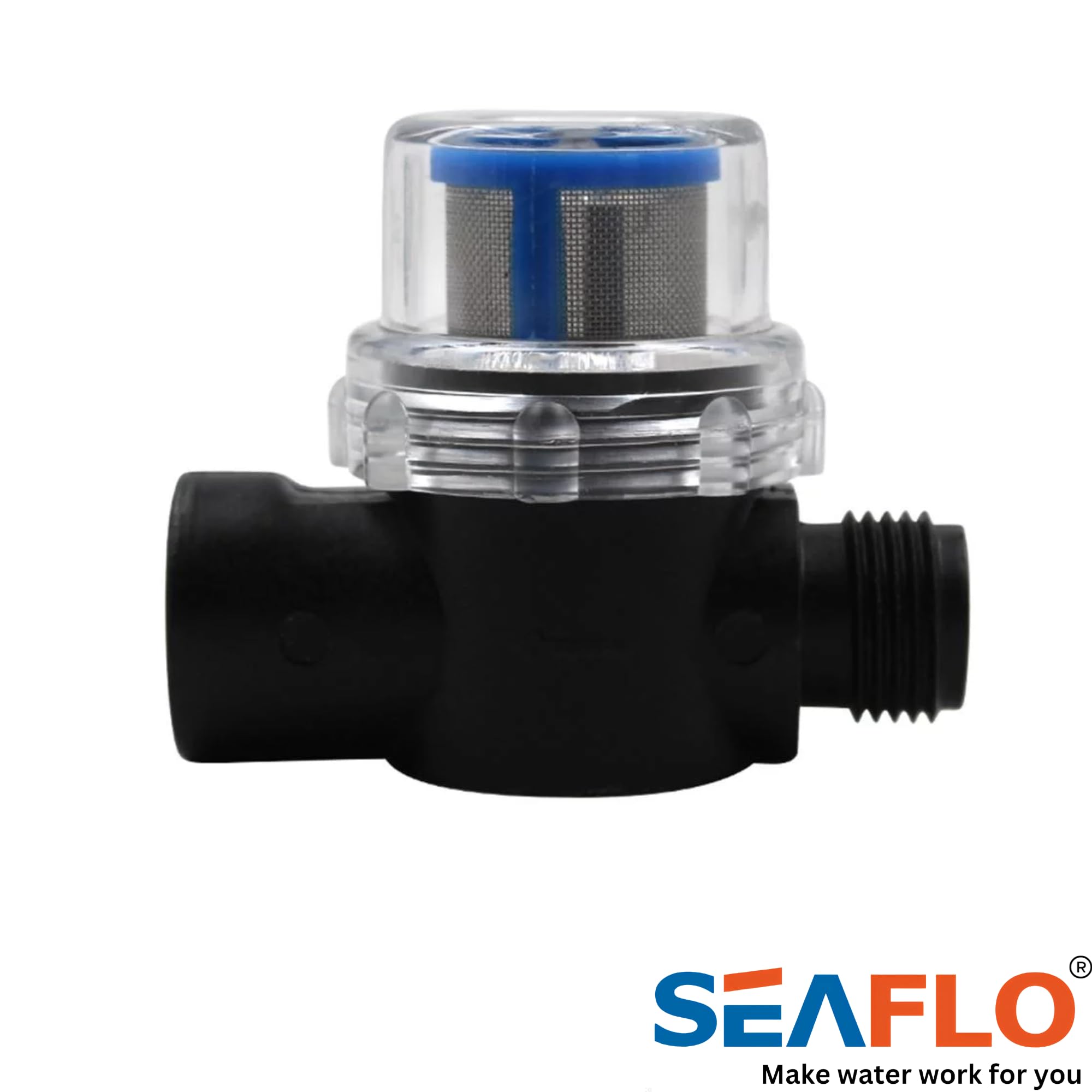 SEAFLO Water Pump Inline Strainer Filter (MN:51S01) - 1/2 NPSM Inlet/Outlet - RV Replacement- Compatible, Shurflo, and WFCO Pu