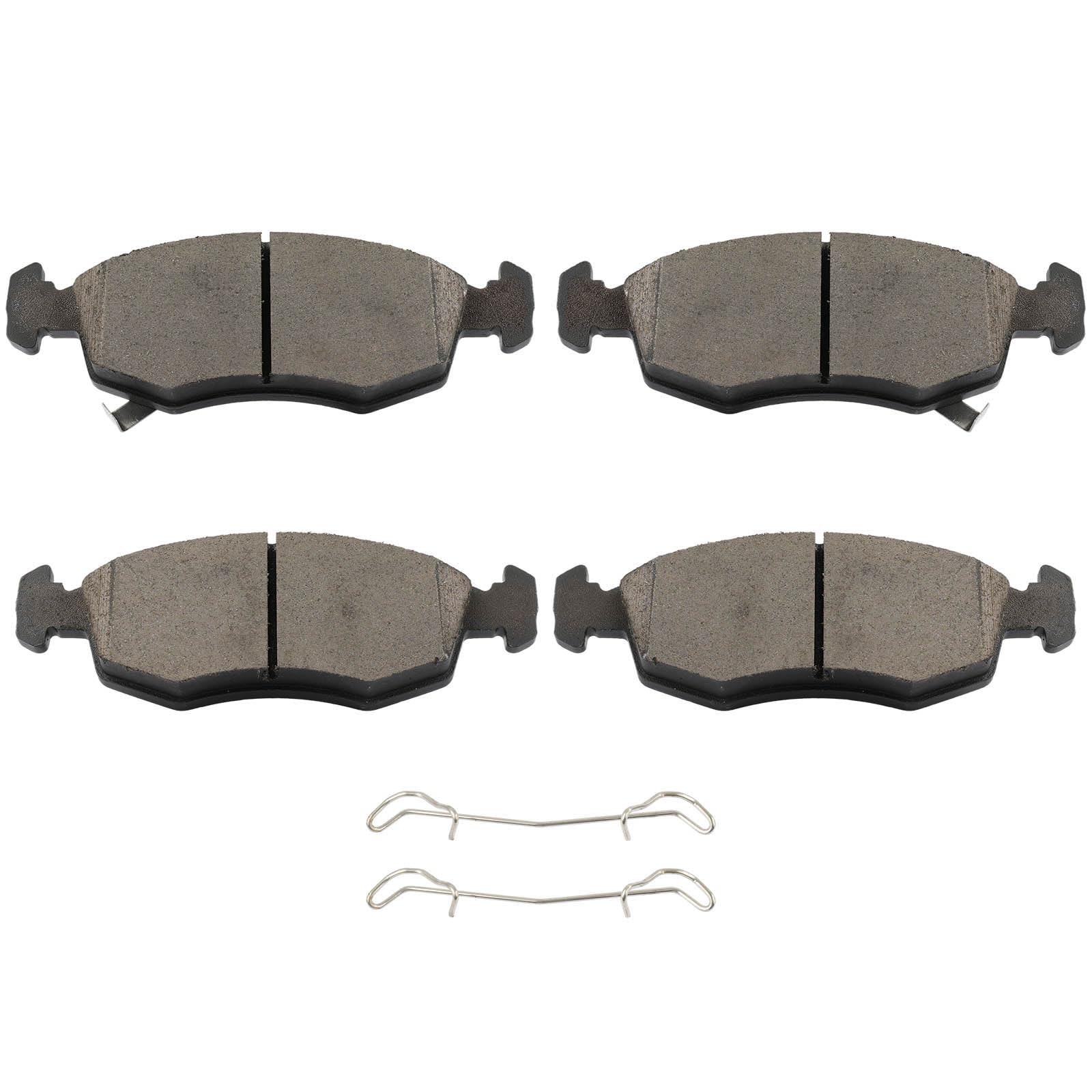 SCITOO D1568 Front Ceramic Brake Pads Sets w/Hardware Replacement For Fiat For 500 2012-2019