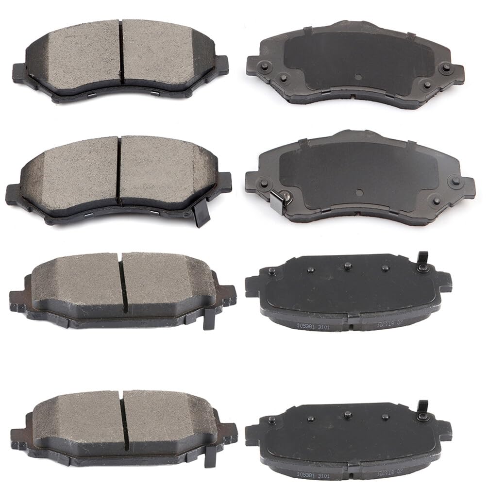 Cciyu D1273 D1596 Front & Rear Disc Brake Pads Kit For Chrysler Town & Country 12-16,For Dodge Grand Caravan 12-16,For Dodge Jou