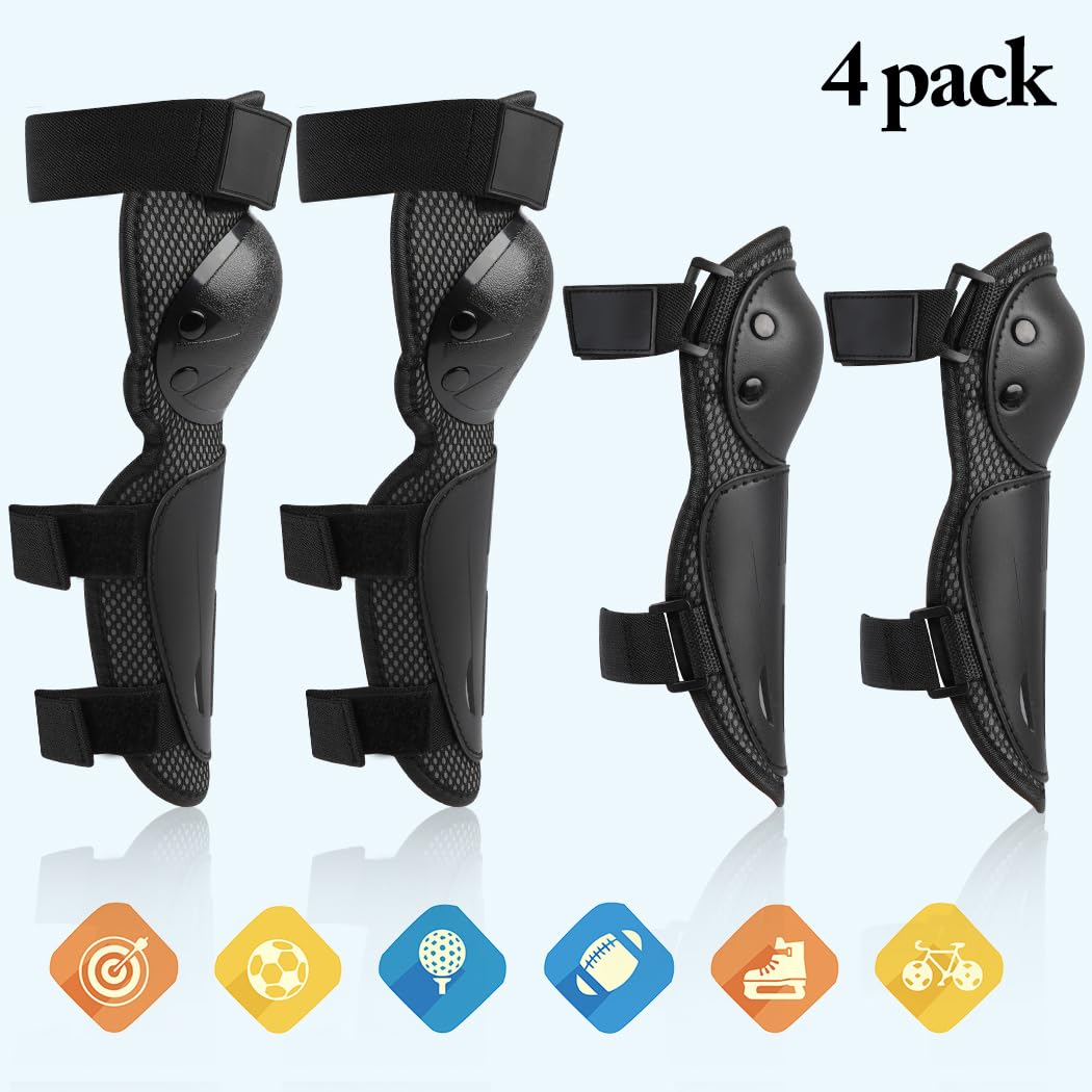JUSTDOLIFE Youth Dirt Bike Gear - 5 PCS Motorcycle Armor Set, Black, Includes Jacket, Knee Pads, Elbow Pads, Chest Protector, Model JO611G06465AF3409W