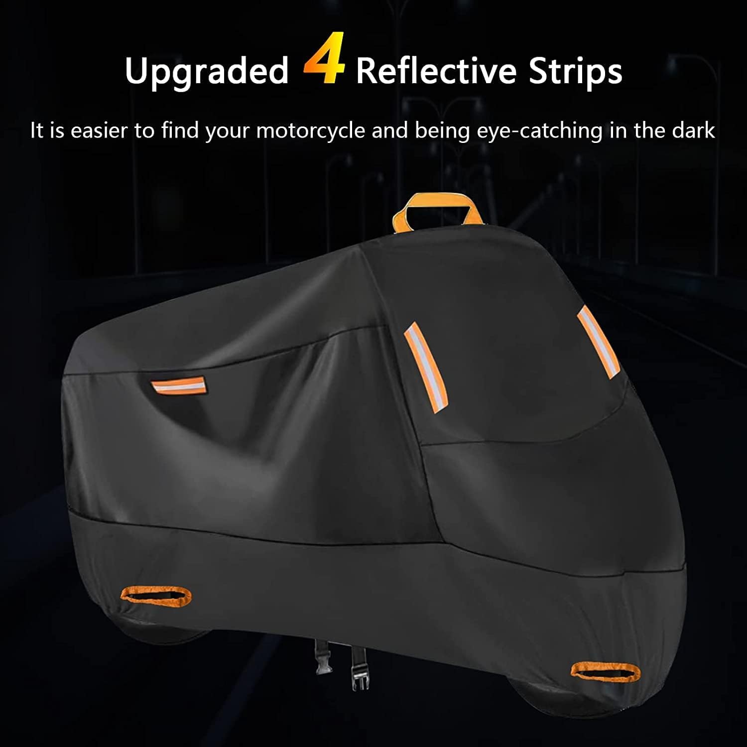 Bike Cover Outdoor Storage Waterproof For 1 Bike, 300D Oxford, Lock Holes, Reflective, Windproof Buckles, Bike Tarp For Mountain