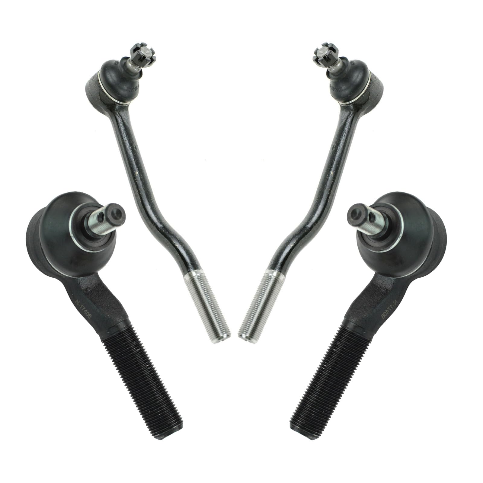 TRQ Front Inner and Outer Tie Rod Set Compatible with 1986-1994 Nissan D21 1995-1997 Pickup