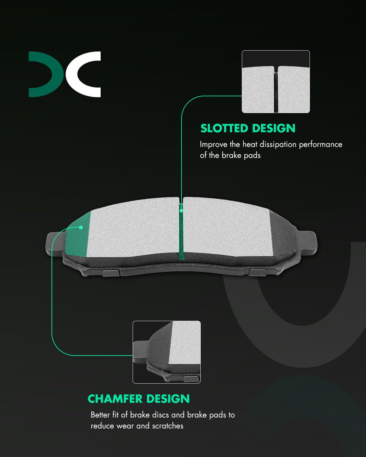 Scitoo D1094 D1100 Front Semi-Metal Rear Ceramic Brake Pads Sets Fit For Nissan Frontier 2005-2019,For Nissan Xterra 2005 200-20