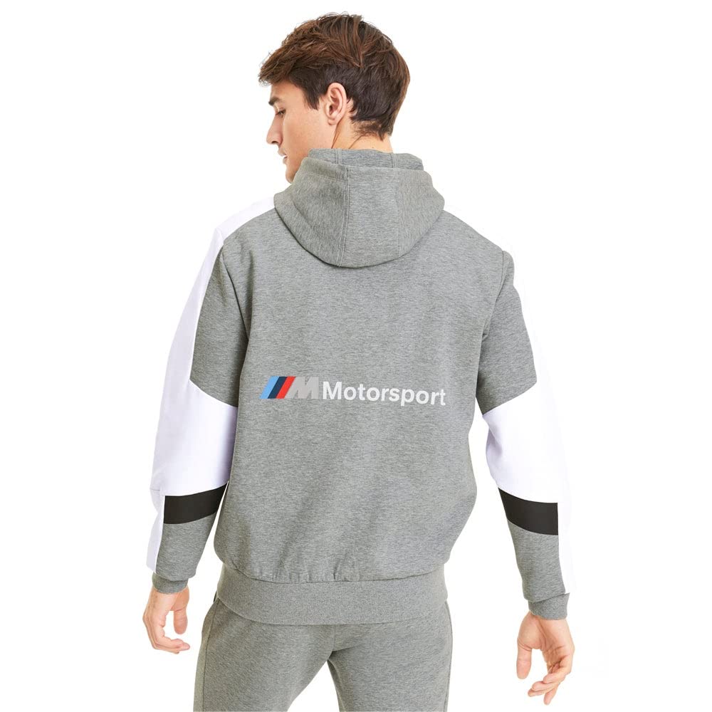 Puma Mens Bmw M Motorsport Full Zip Hoodie, Gray, L