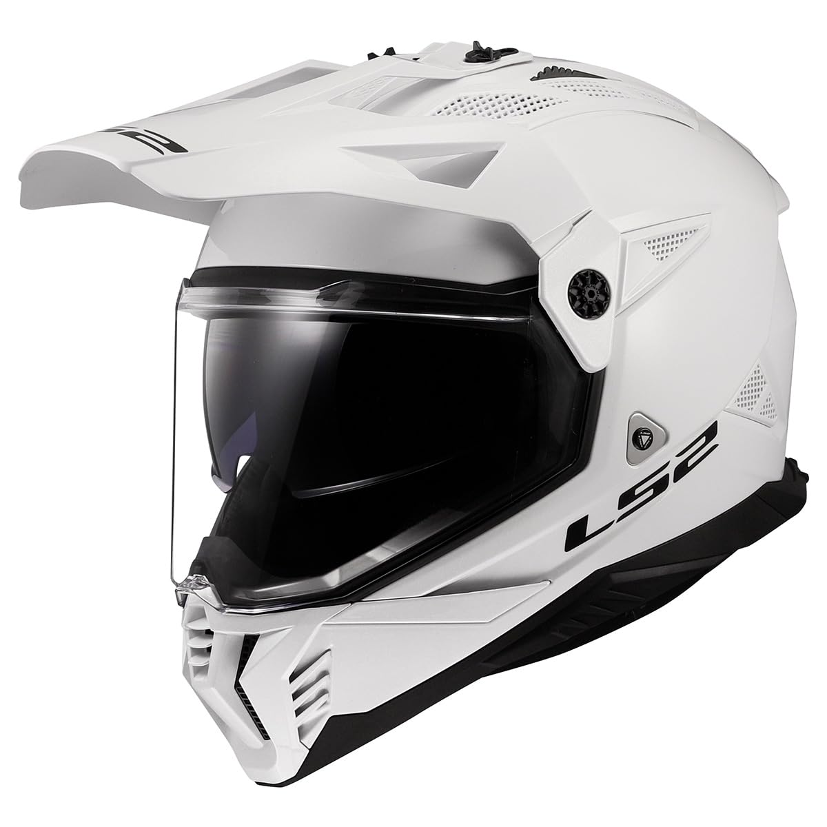 LS2 Helmets Blaze II Adventure Motorcycle Helmet W/SunShield (Gloss White - X-Small)