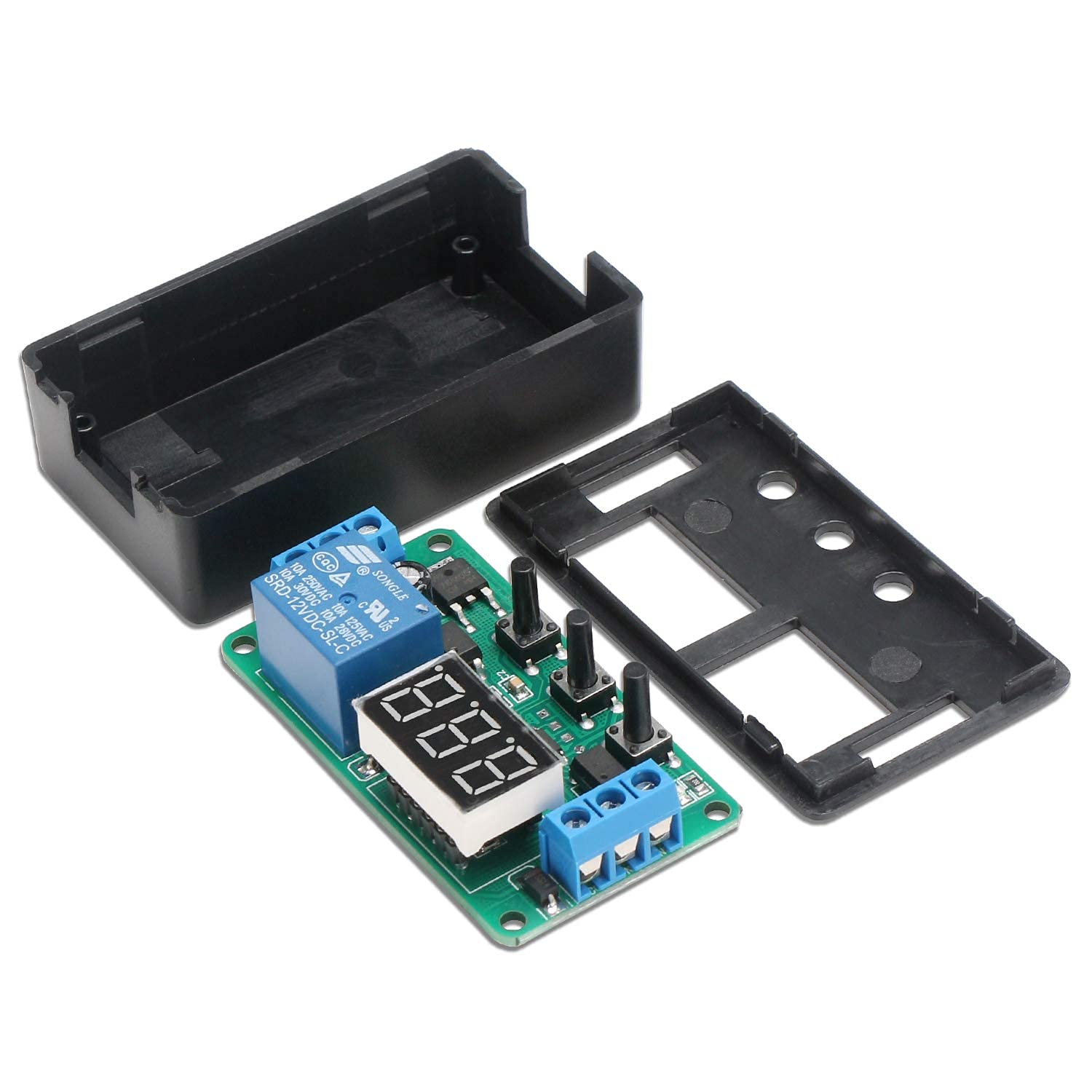DROK 12V Timer Relay - 4-Mode Digital Delay Switch, 0.1s to 999min, Model 300473, LED Display, 50mA