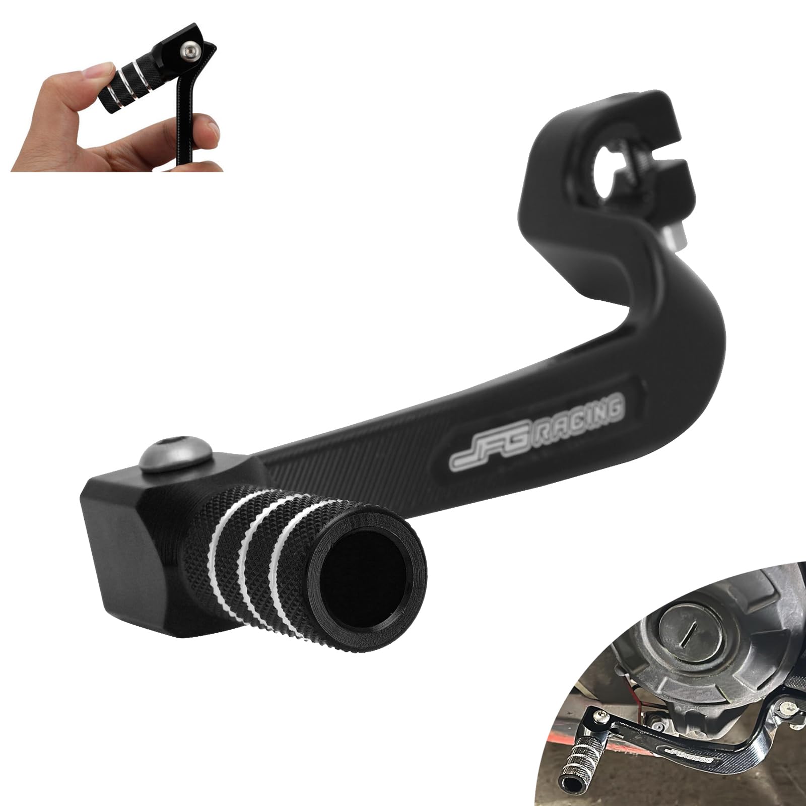 Jfg Racing Klx 110 Shift Lever,Dirt Bike Folding Gear Shifter Lever Cnc Forging Aluminum For Klx110 Klx110L 2010-2023 Black/Oem:
