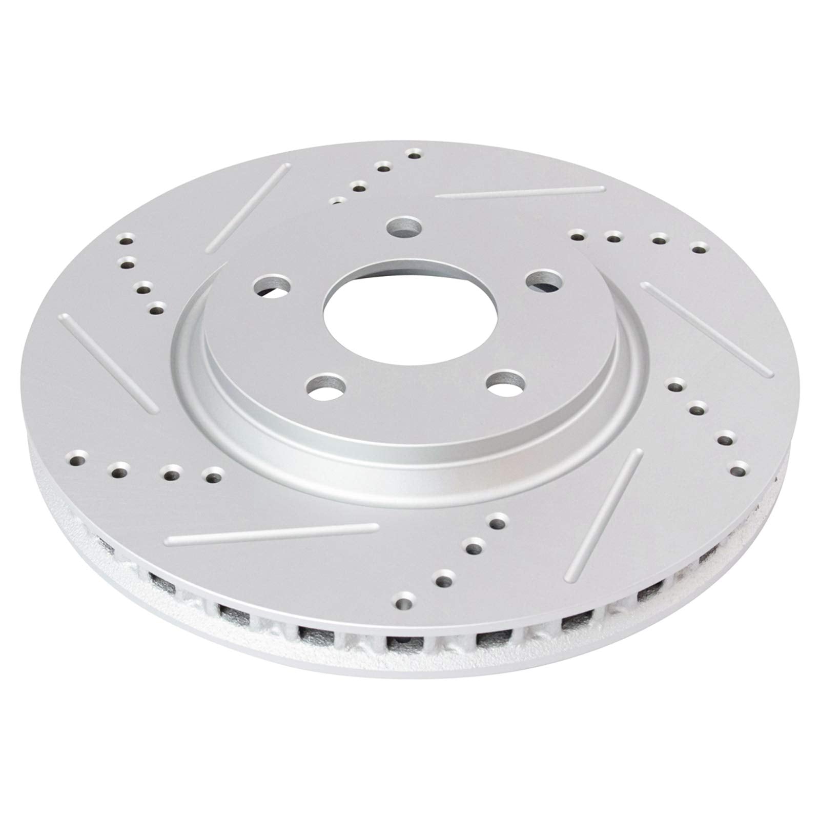 Trq Front Performance Brake Rotor Drilled Slotted Pair Set For 2007-2009 Aura / 2005-2009 Cobalt / 2007-2009 G5 / 2005-2010 G6 /