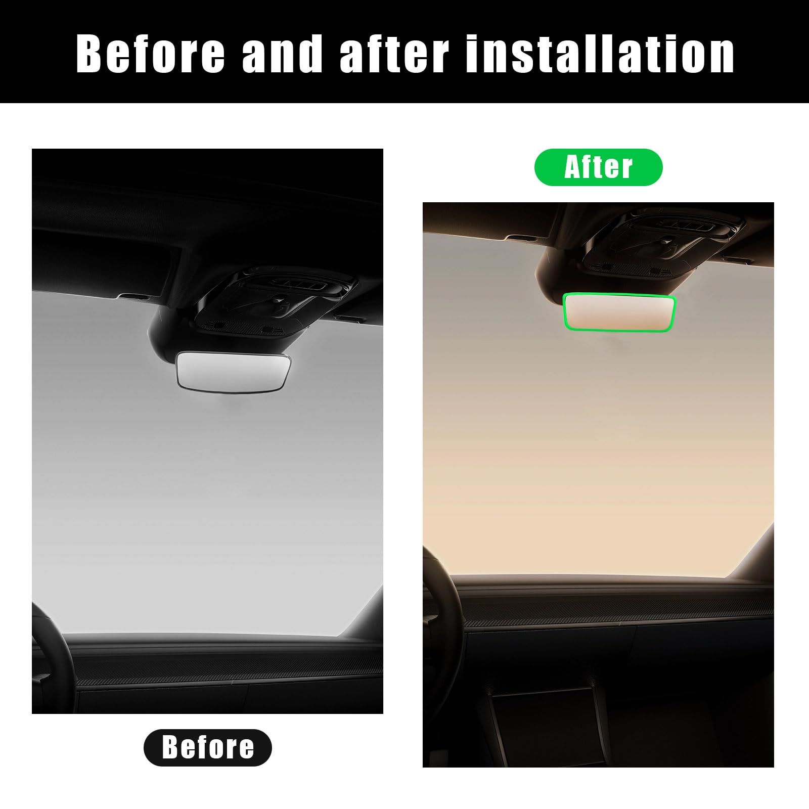 Suvnie Car Rear View Mirror Protector Frame, Silicone Auto Edge Protective Cover Compatible with Model 3 Y, Interior Decor Acces