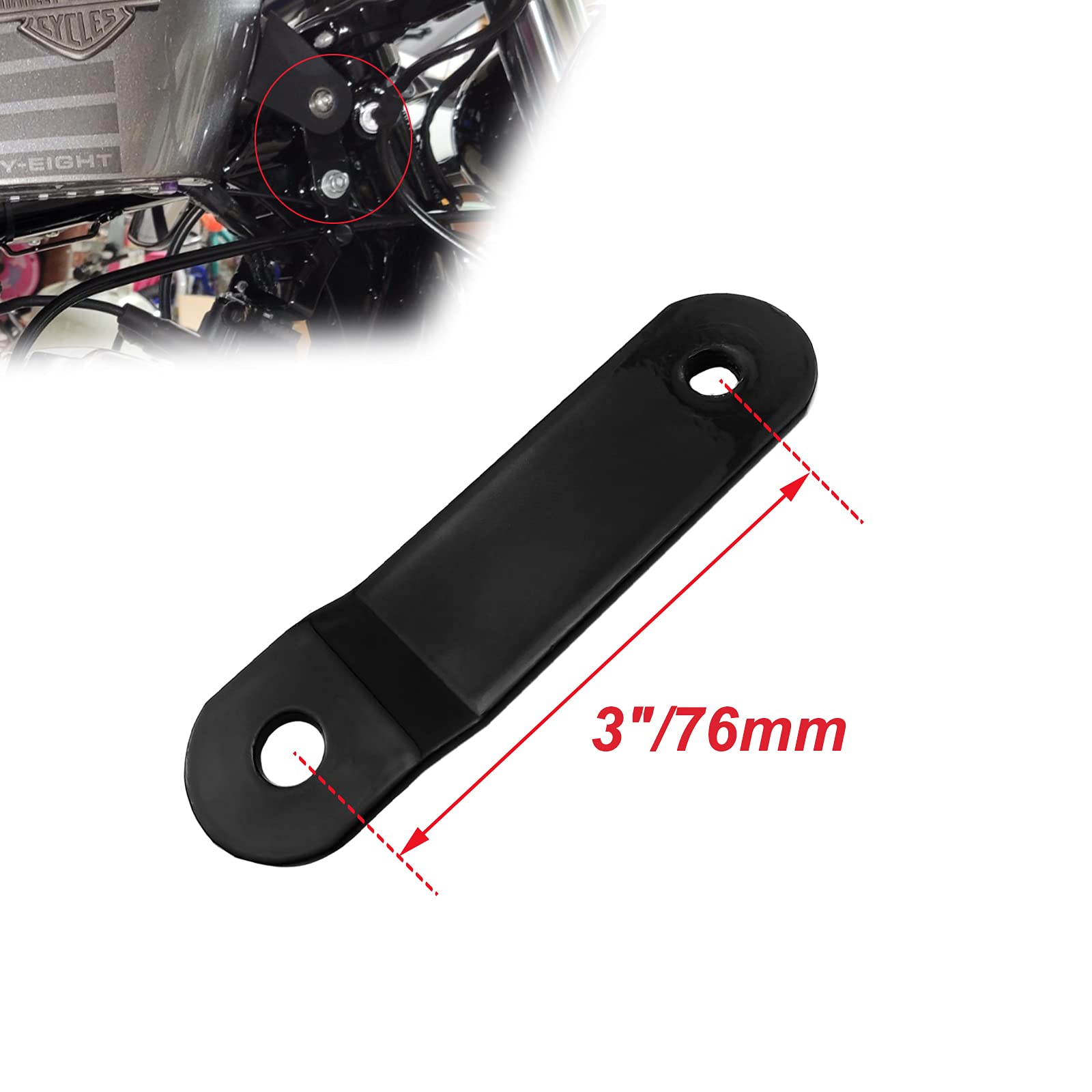 YIMOPART 3 Inches Motorcycle Gas Tank Lift Riser Kit - High Quality Steel for Harley Touring, Dynas 1999+, Sportsters 1995+, Softails 1999-200