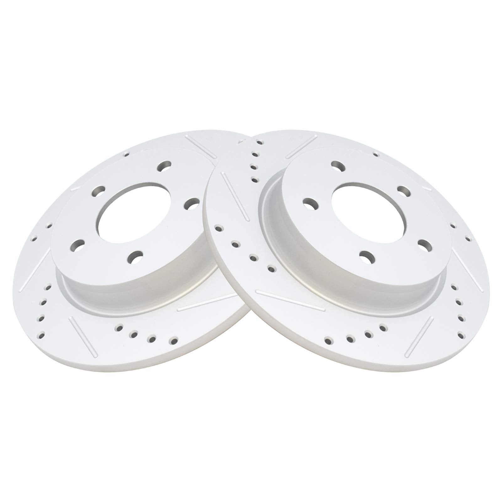 Trq Rear Performance Brake Rotors Set Premium G-Coated Compatible With 2004-2013 Mazda 3