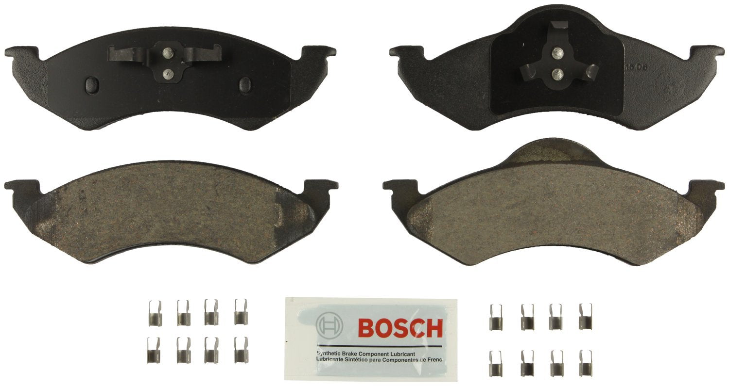 BOSCH BE820H Blue Semi-Metallic Disc Brake Pad Set With Hardware - Compatible With Select Dodge Dakota, Durango; FRONT