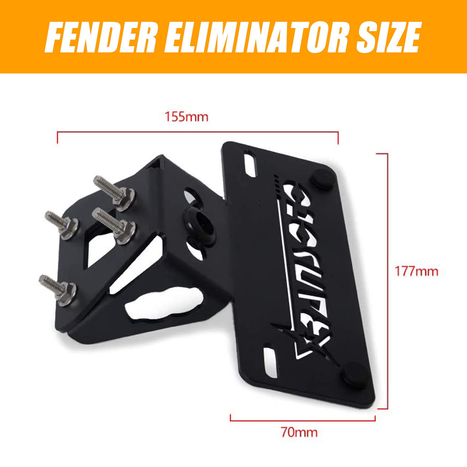 RANSOTO Fender Eliminator Kit for Kawasaki Ninja 400/Z400/Ninja 250/500, Aluminum License Plate Holder, Black