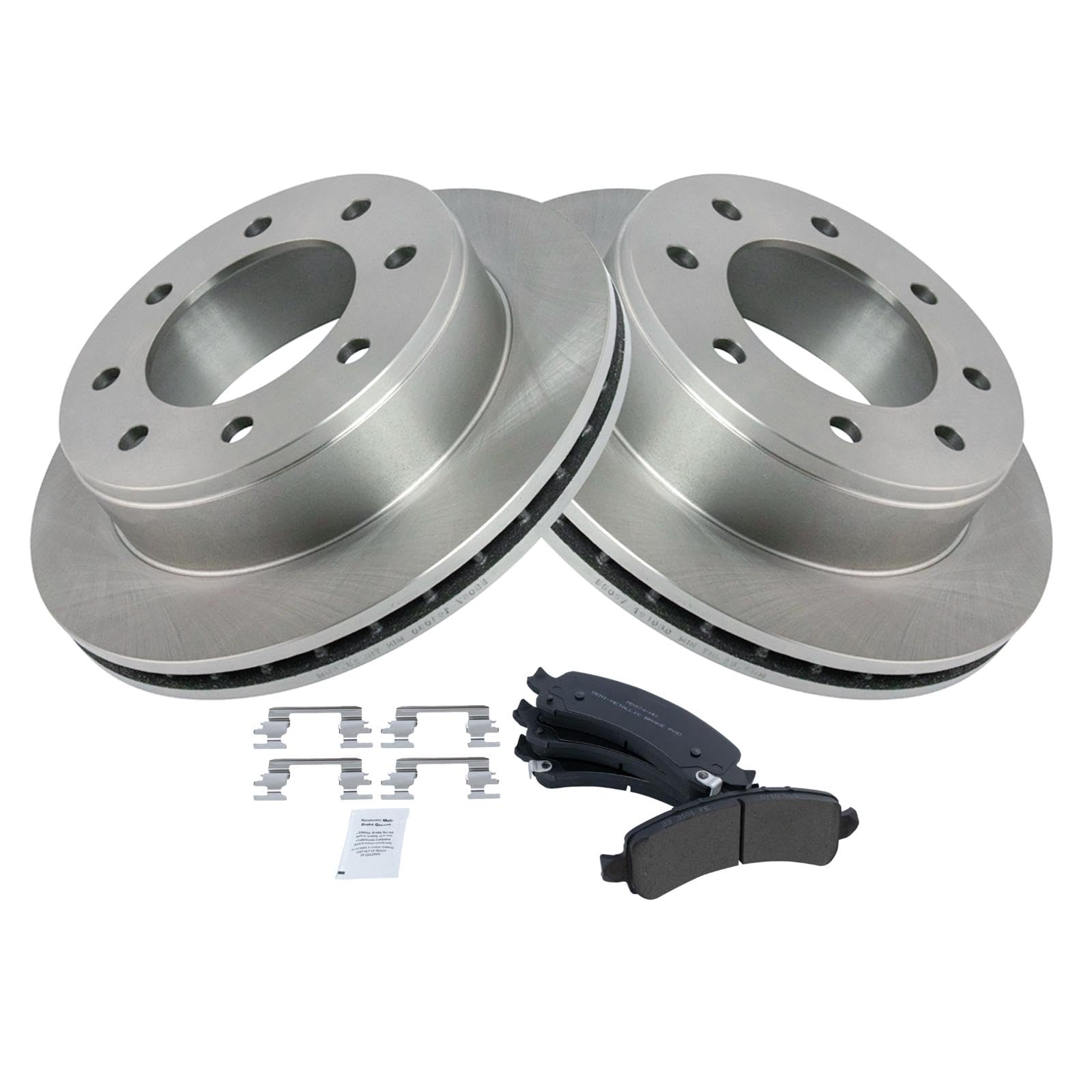 Trq Rear Brake Pad & Rotor Kit Brake Pads Brake Rotor Semi-Metallic Compatible With 2003-2020 Chevrolet Express 2500 2005-2020 E