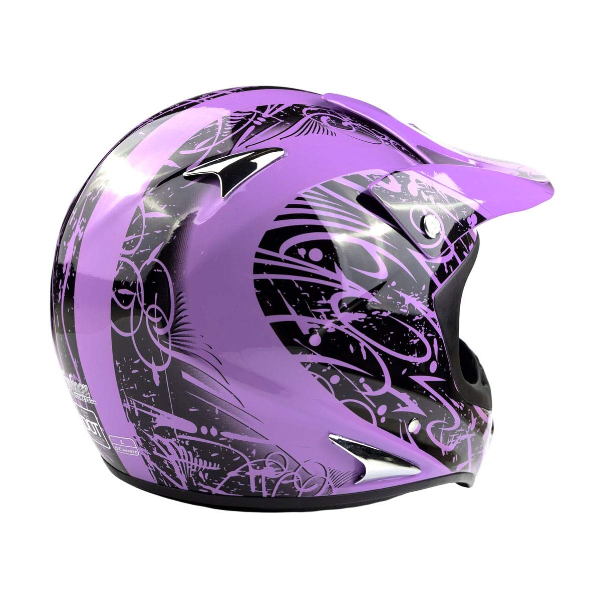Typhoon Helmets ATV Motorcycle Helmet Set - DOT Certified, XX-Large, Purple with Gloves & Goggles, Model K27PPL238PPLCOXXL