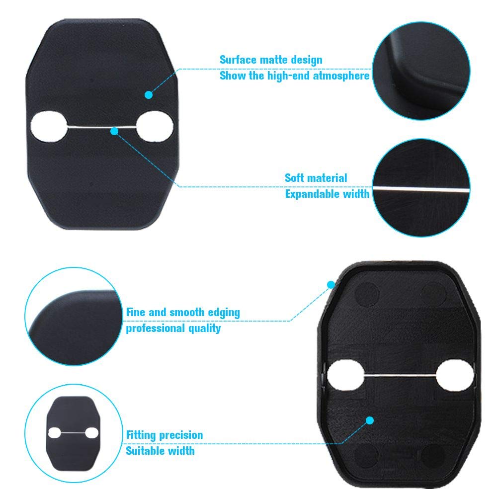Voodonala Door Lock Covers Protection Trim For Jeep Wrangler Jk Jku 2007-2018, For Jeep Grand Cherokee, For Dodge Chrysler, Blac